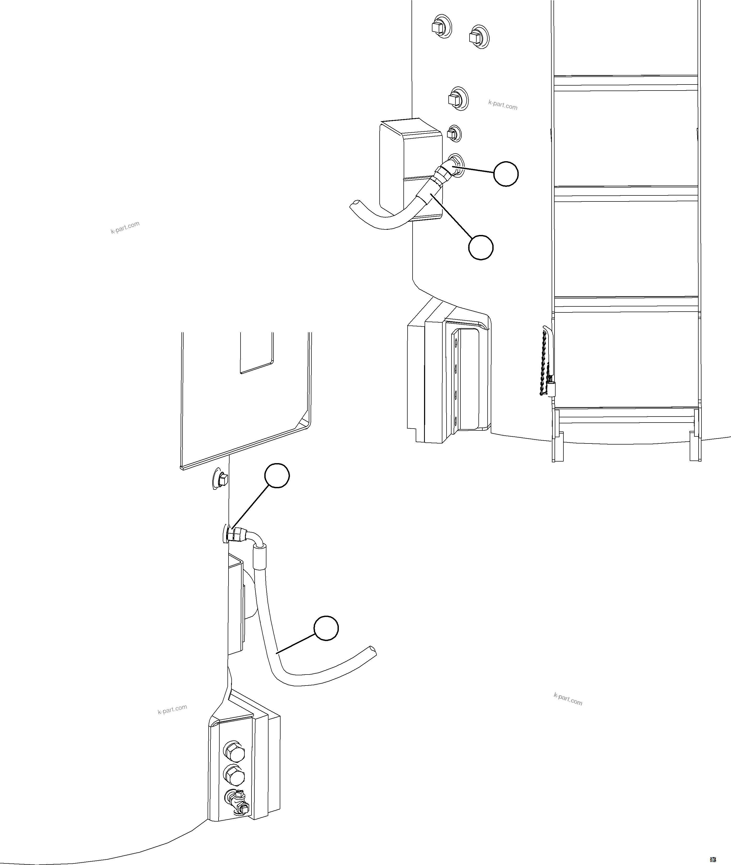 Komatsu parts book diagram for AFE78-BM 930E-5 S/N A40215 - A40218,A40225 - A40229  LOS BRONCES: REAR BRAKE APPLY PIPING    2/2