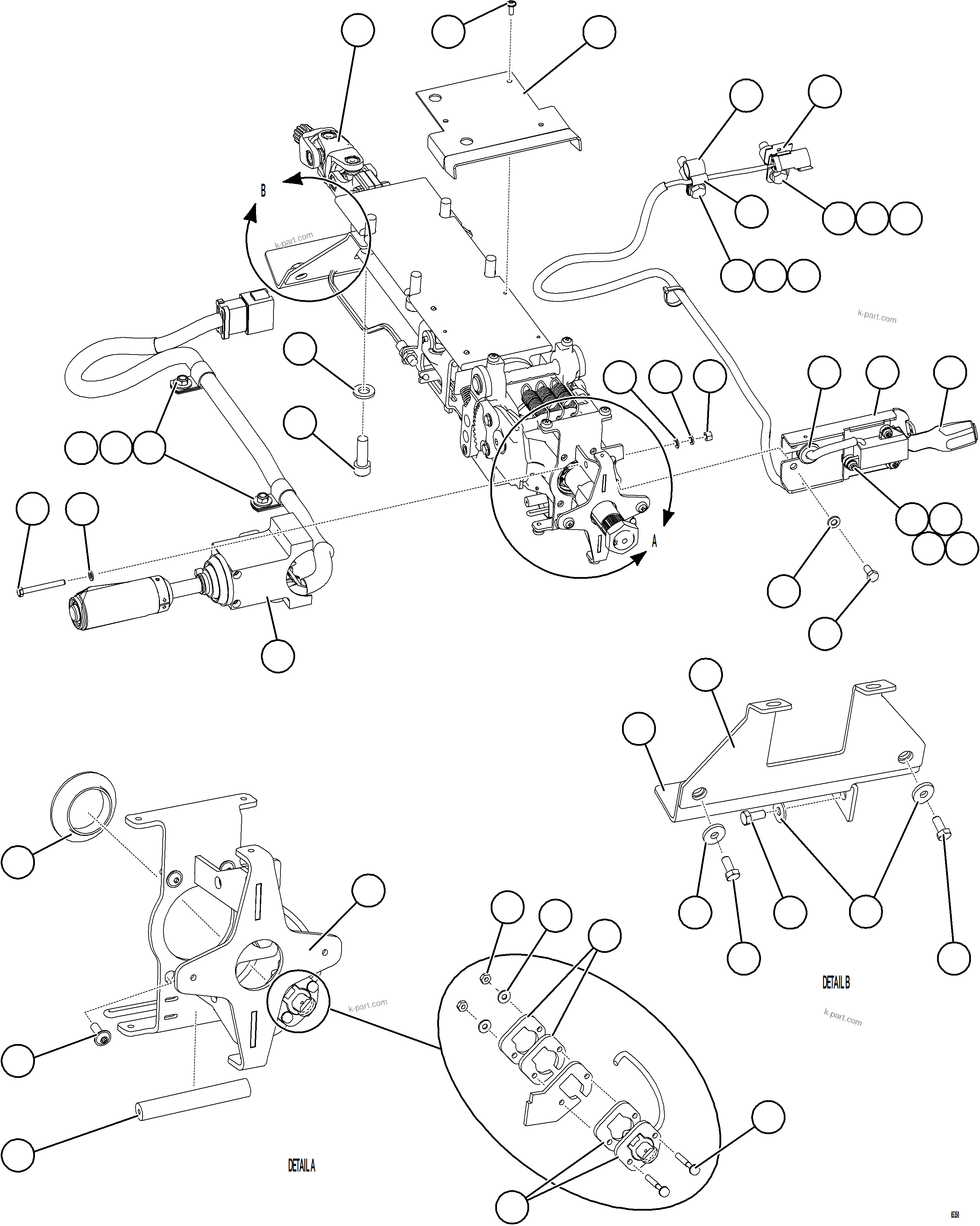 Komatsu parts book diagram for AFE78-BM 930E-5 S/N A40215 - A40218,A40225 - A40229  LOS BRONCES: STEERING COLUMN    2/2