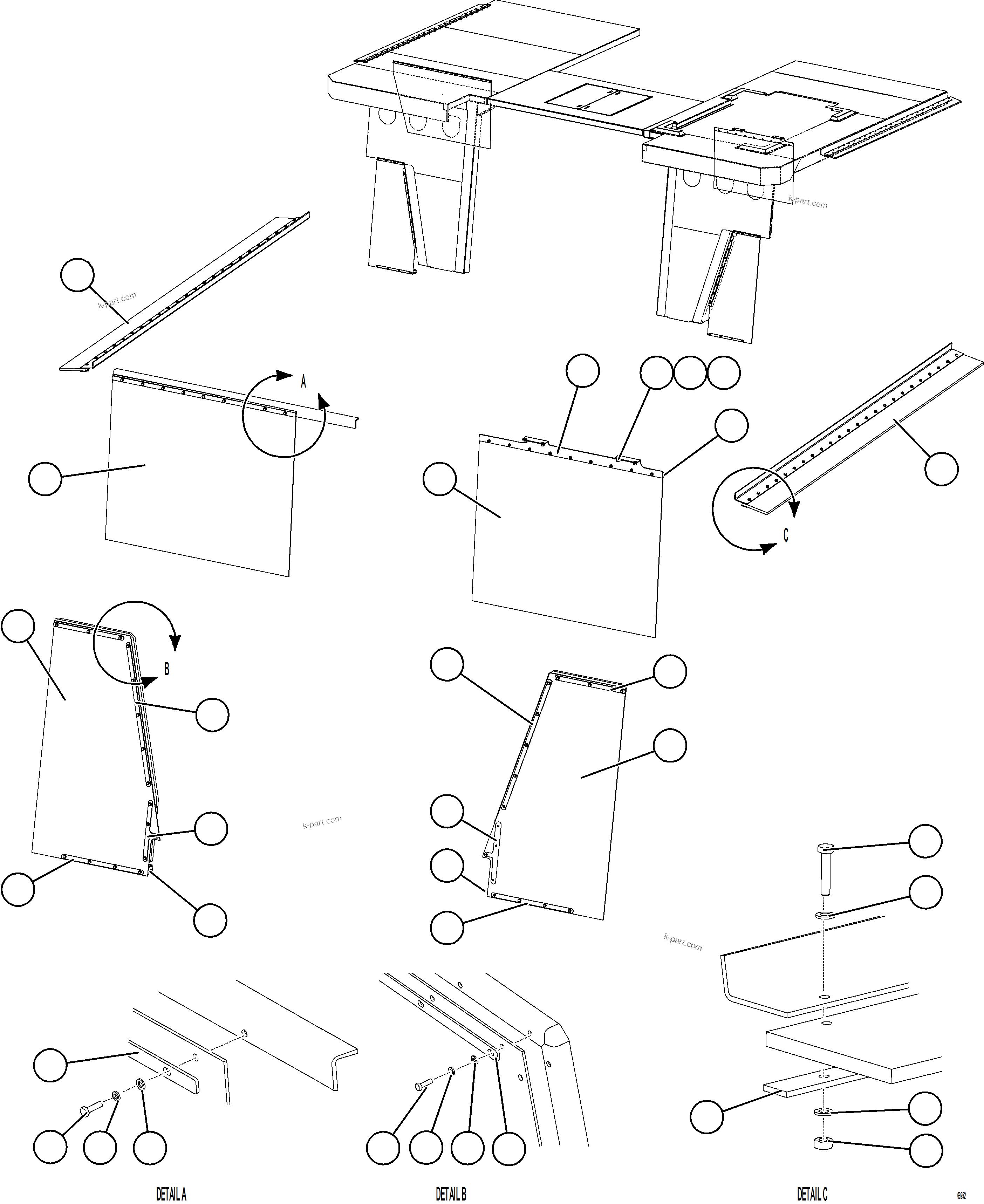 Komatsu parts book diagram for AFE78-BM 930E-5 S/N A40215 - A40218,A40225 - A40229  LOS BRONCES: DECK MUD FLAPS