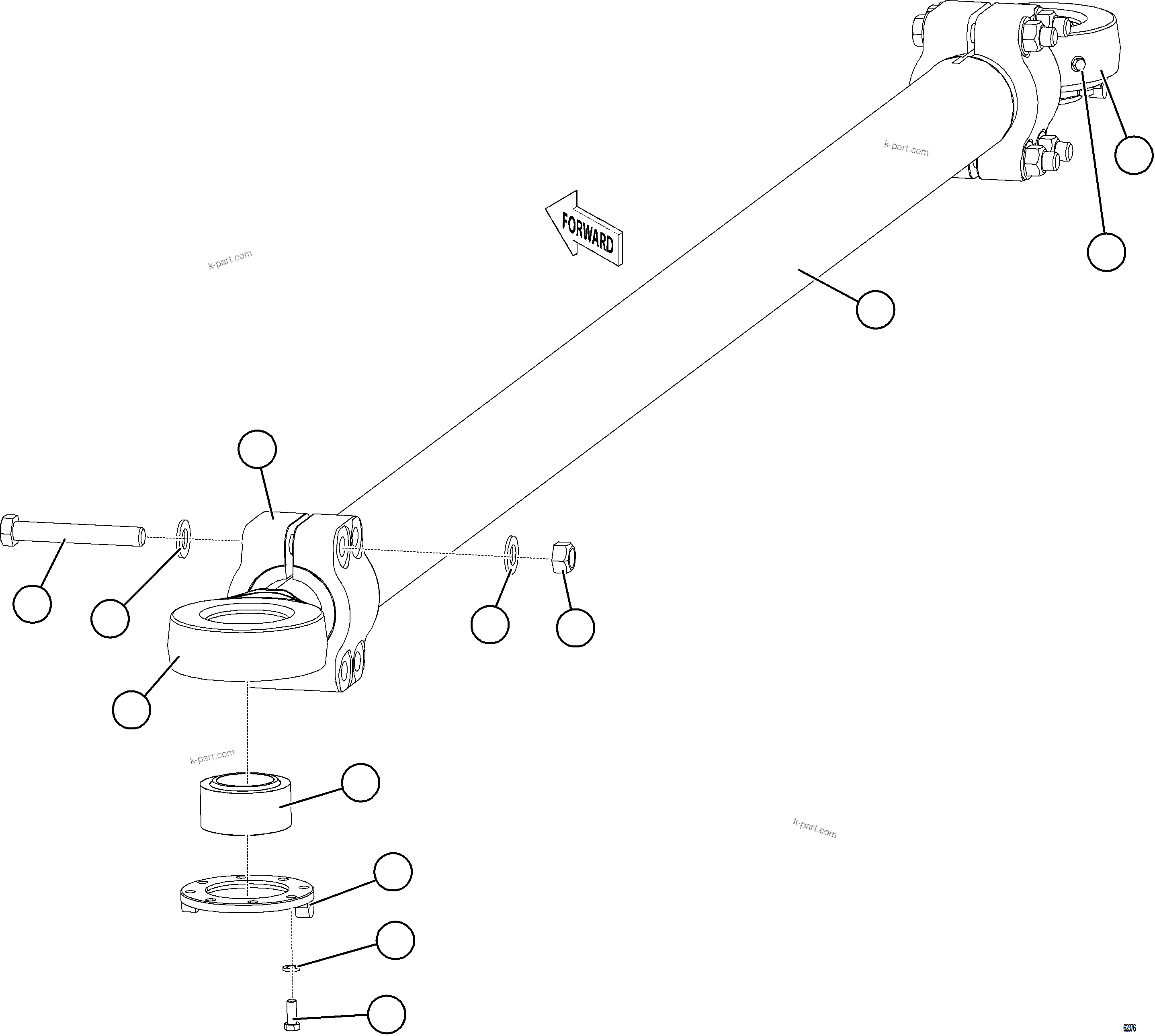 Komatsu parts book diagram for AFE78-BM 930E-5 S/N A40215 - A40218,A40225 - A40229  LOS BRONCES: TIE ROD ASSEMBLY    58F-40-00210
