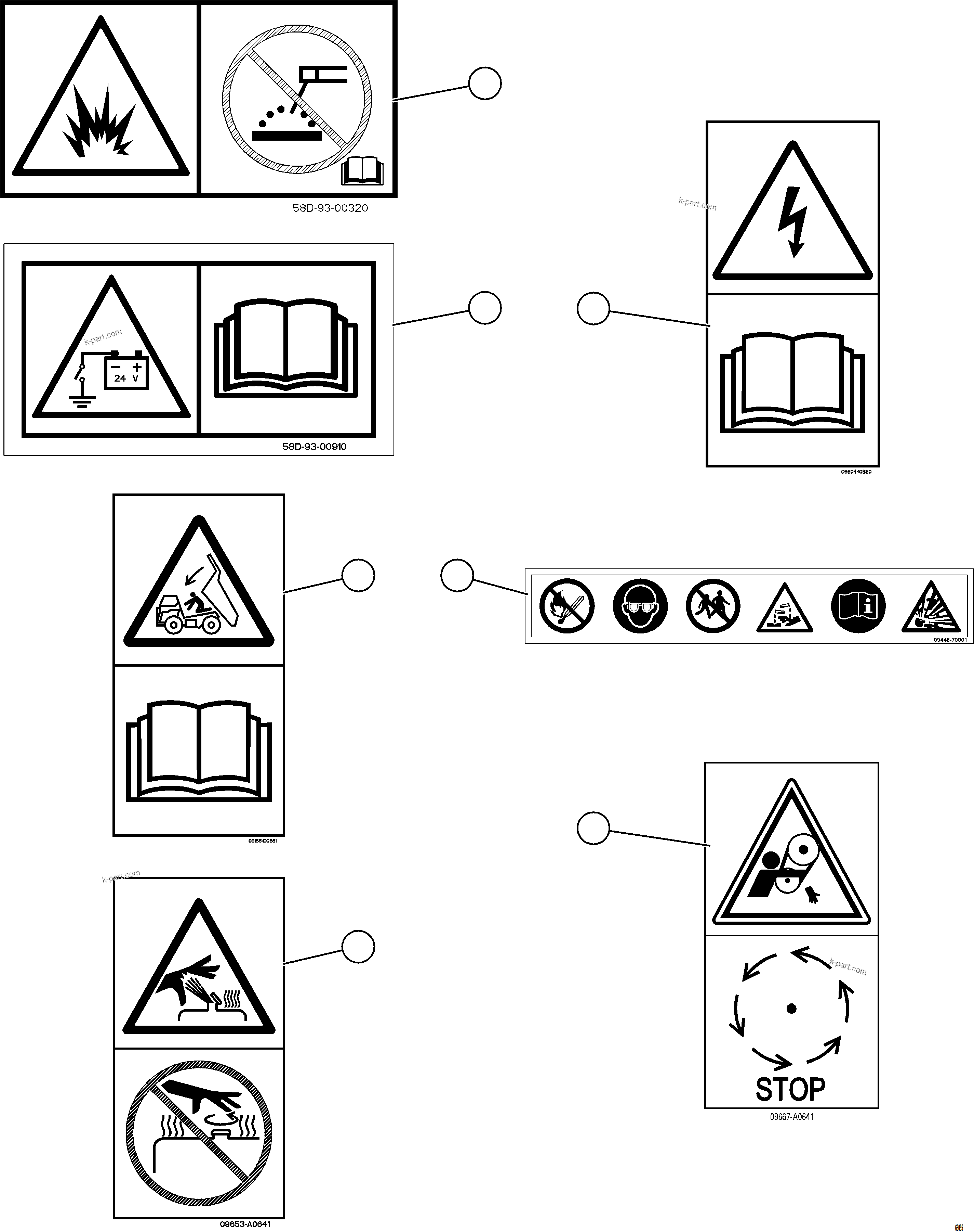 Komatsu parts book diagram for AFE78-BM 930E-5 S/N A40215 - A40218,A40225 - A40229  LOS BRONCES: SAFETY LABELS    4/7