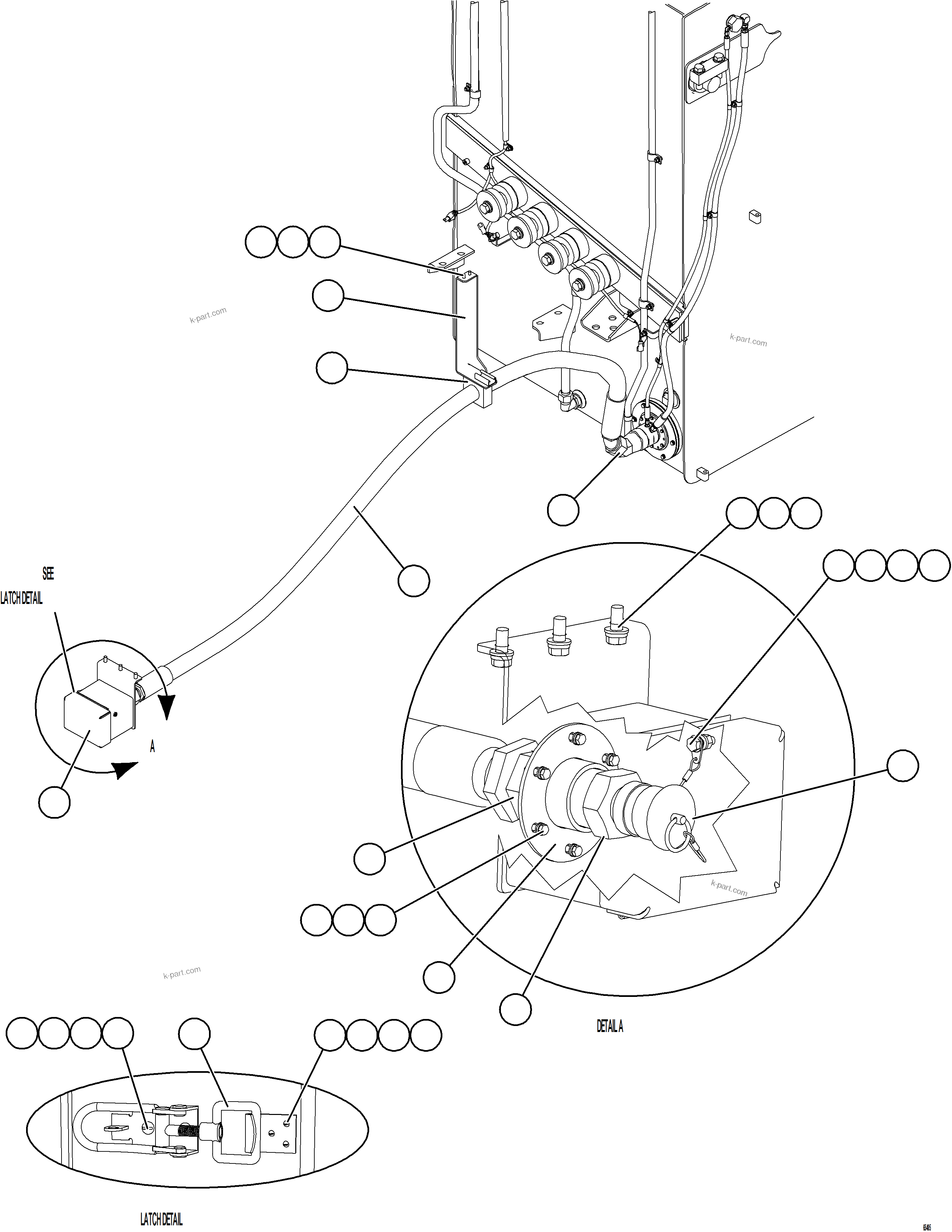 Komatsu parts book diagram for AFE78-BP 930E-5 S/N A40221 - A40224,A40230 - A40231  THIESS: FUEL TANK REMOTE FILL - LH    1/2