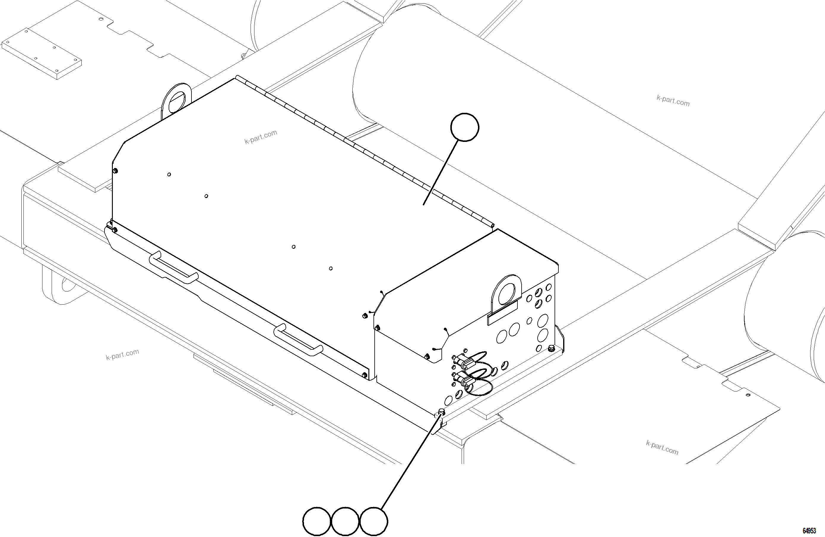 Komatsu parts book diagram for AFE78-BP 930E-5 S/N A40221 - A40224,A40230 - A40231  THIESS: BATTERY BOX INSTALLATION