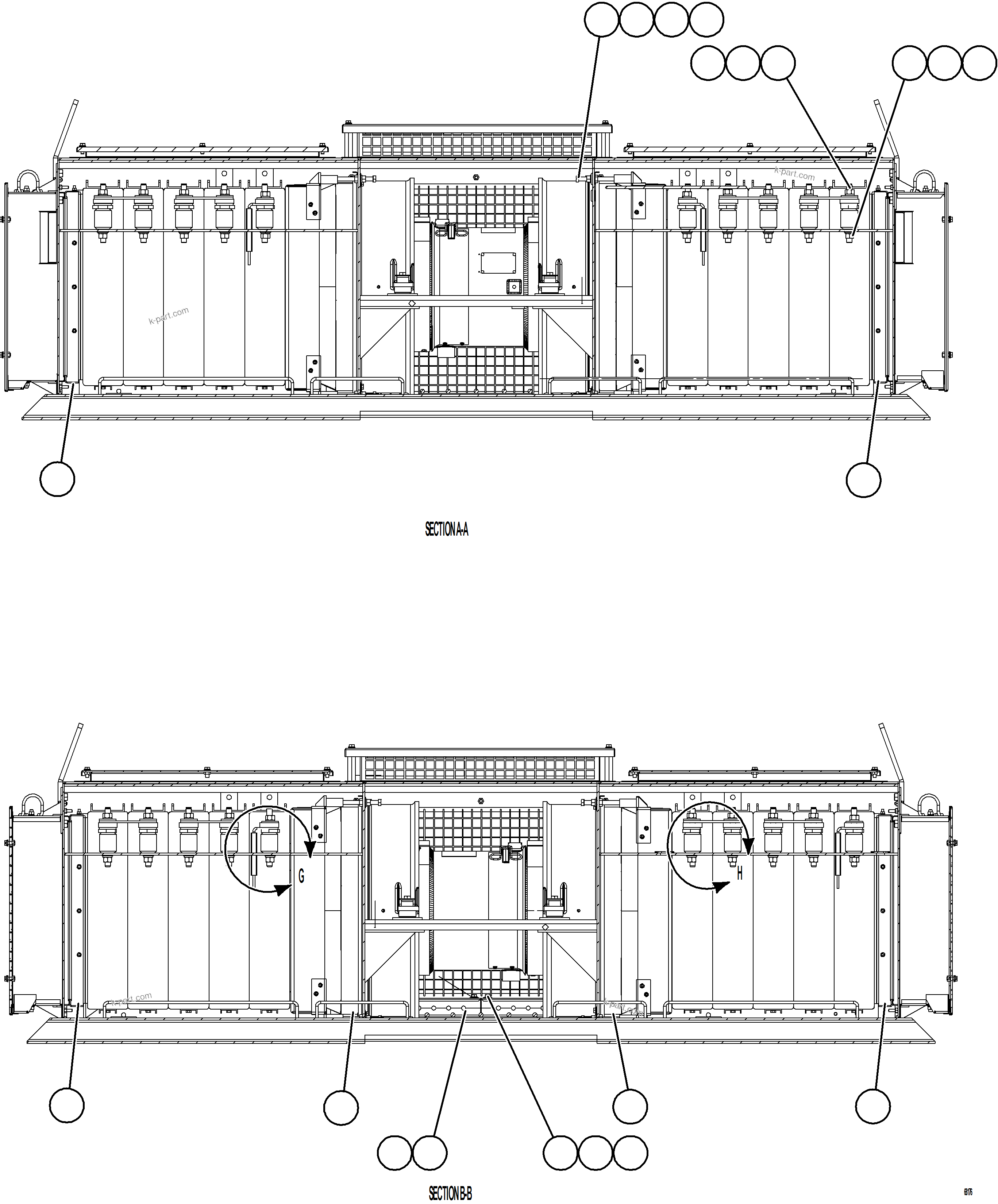 Komatsu parts book diagram for AFE78-BP 930E-5 S/N A40221 - A40224,A40230 - A40231  THIESS: RETARDING GRID    3/6    58F-06-03102
