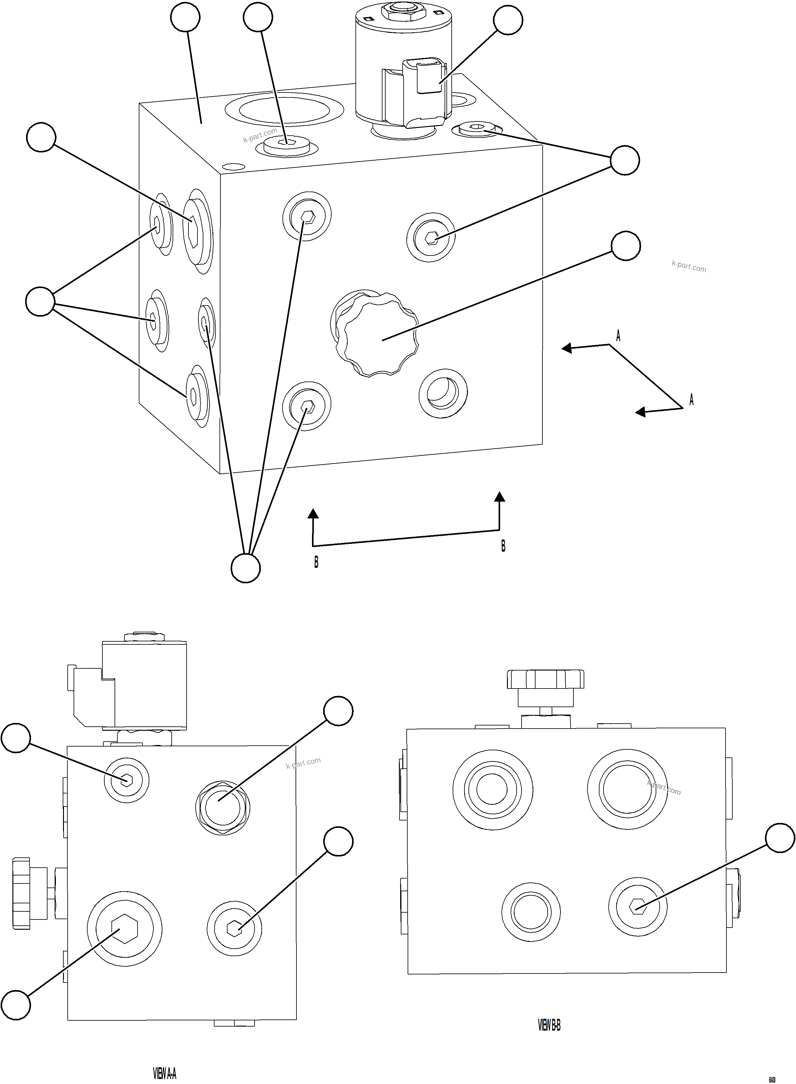 Komatsu parts book diagram for AFE78-BP 930E-5 S/N A40221 - A40224,A40230 - A40231  THIESS: AUXILIARY HYDRAULIC MANIFOLD    58B-60-01771