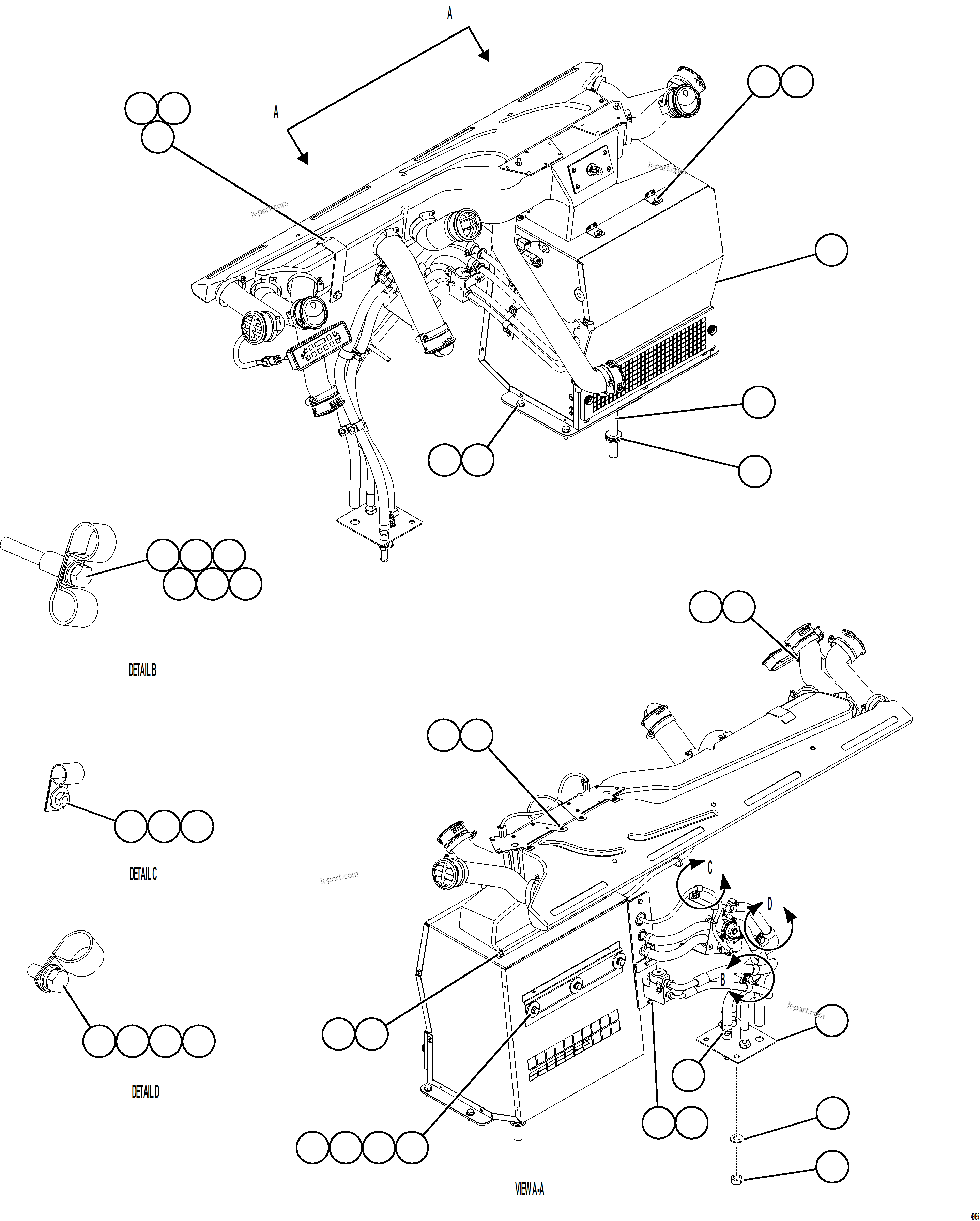 Komatsu parts book diagram for AFE78-BP 930E-5 S/N A40221 - A40224,A40230 - A40231  THIESS: HVAC INSTALLATION