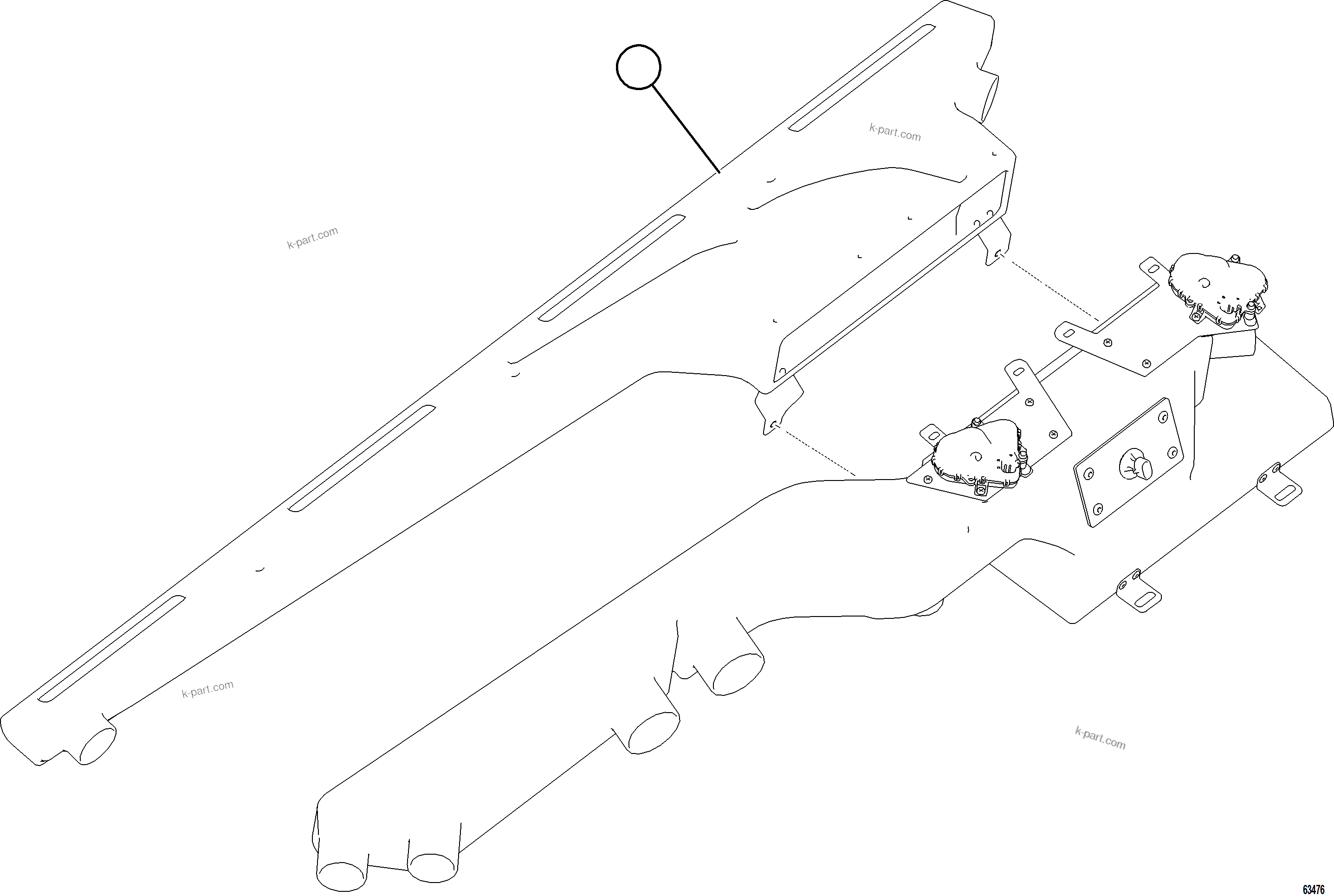 Komatsu parts book diagram for AFE78-BP 930E-5 S/N A40221 - A40224,A40230 - A40231  THIESS: HVAC DEFROST DUCT ASSEMBLY    58E-98-20031