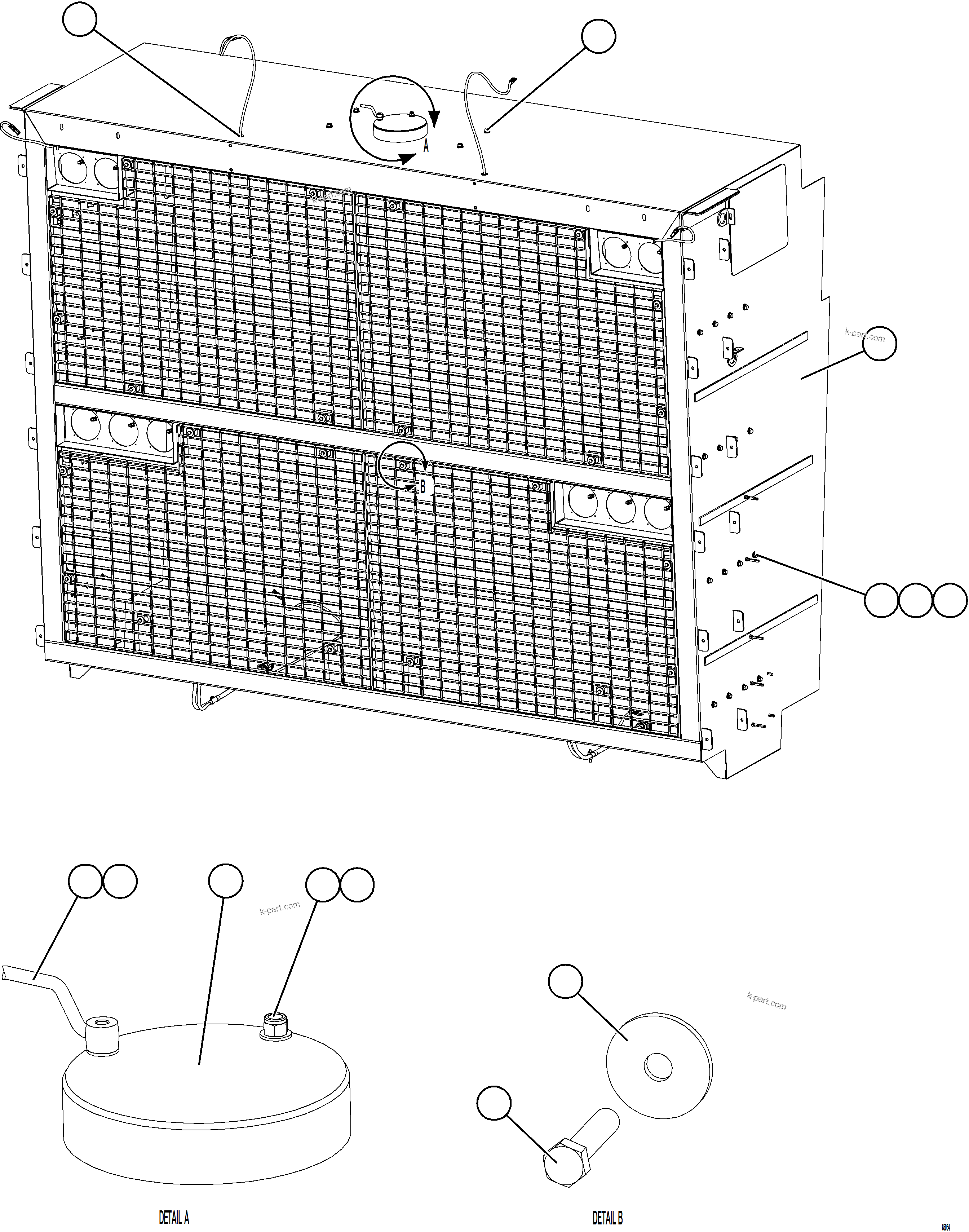 Komatsu parts book diagram for AFE78-BP 930E-5 S/N A40221 - A40224,A40230 - A40231  THIESS: GRILLE INSTALLATION