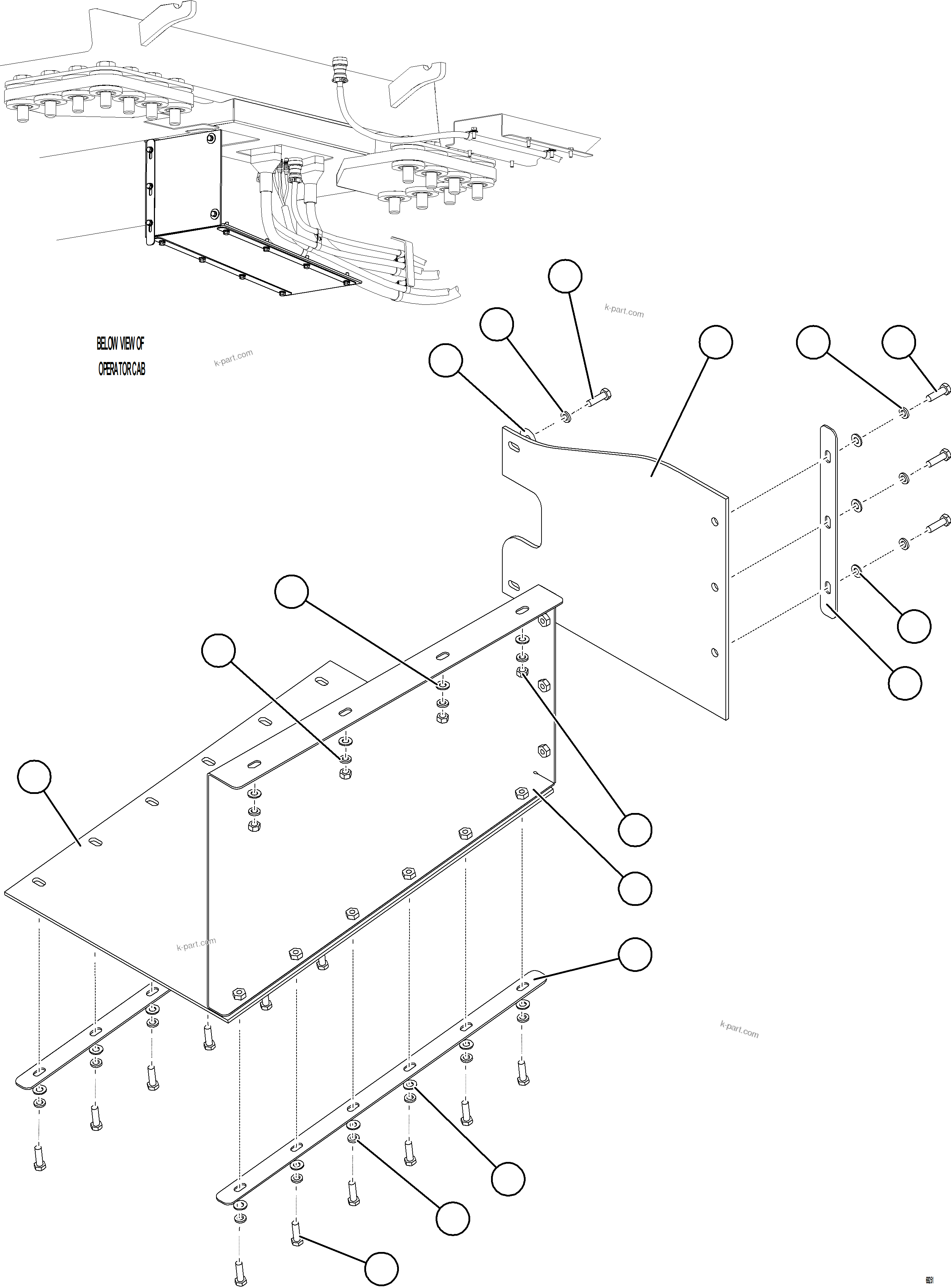 Komatsu parts book diagram for AFE78-BP 930E-5 S/N A40221 - A40224,A40230 - A40231  THIESS: CAB CONNECTOR MUD FLAPS