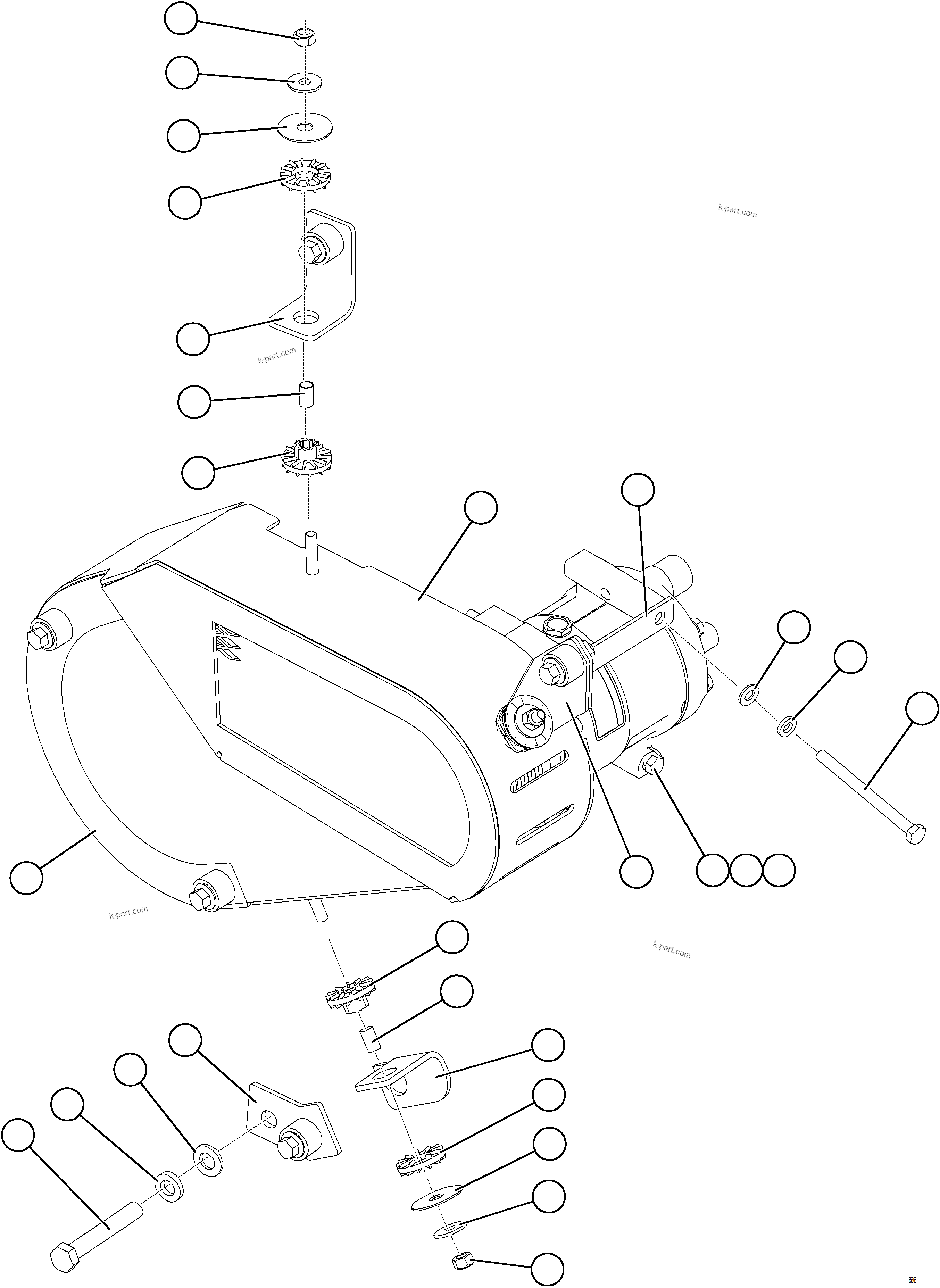 Komatsu parts book diagram for AFE78-BP 930E-5 S/N A40221 - A40224,A40230 - A40231  THIESS: A/C COMPRESSOR GUARD ASSEMBLY