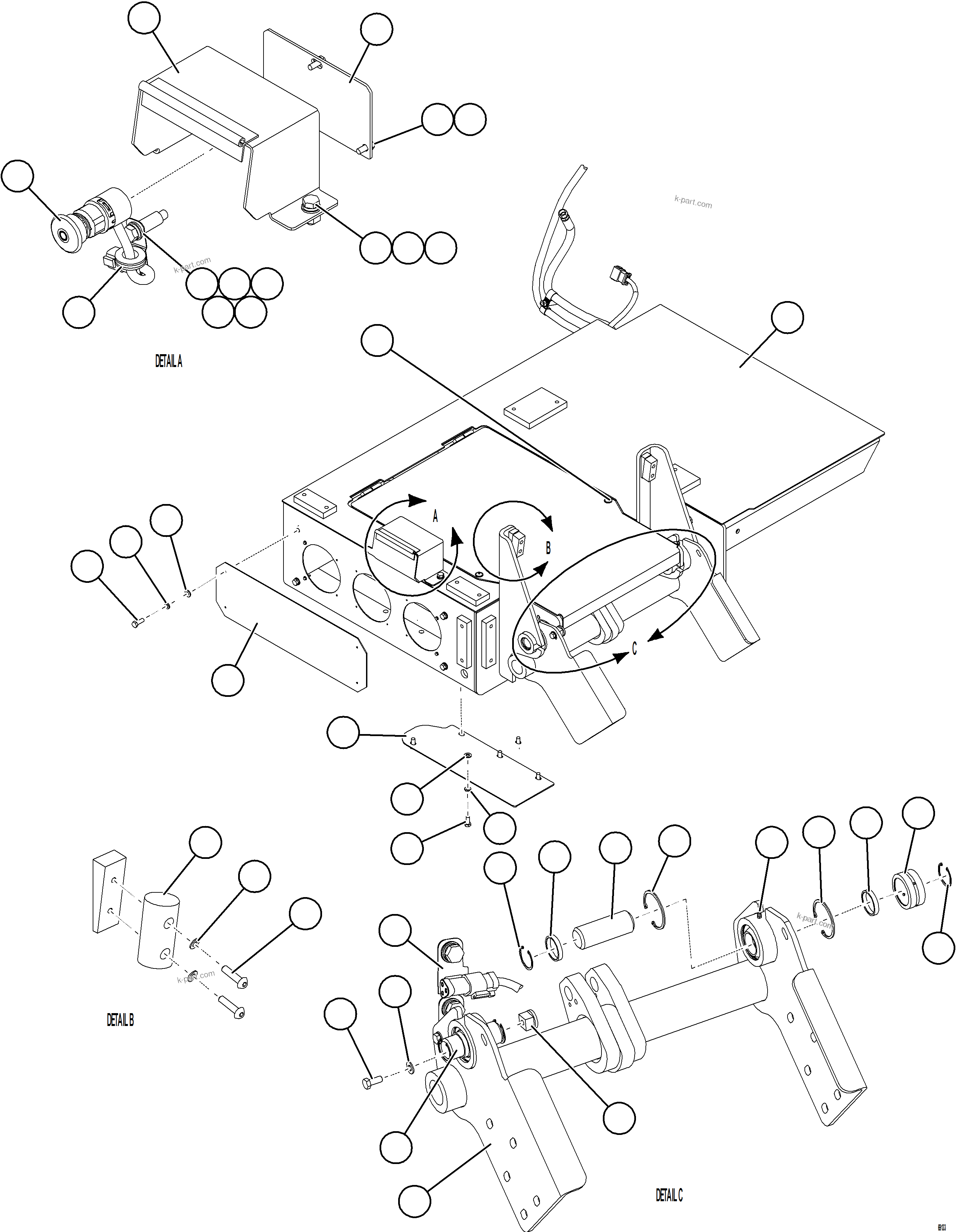 Komatsu parts book diagram for AFE78-BP 930E-5 S/N A40221 - A40224,A40230 - A40231  THIESS: PLATFORM ASSEMBLY    1/3