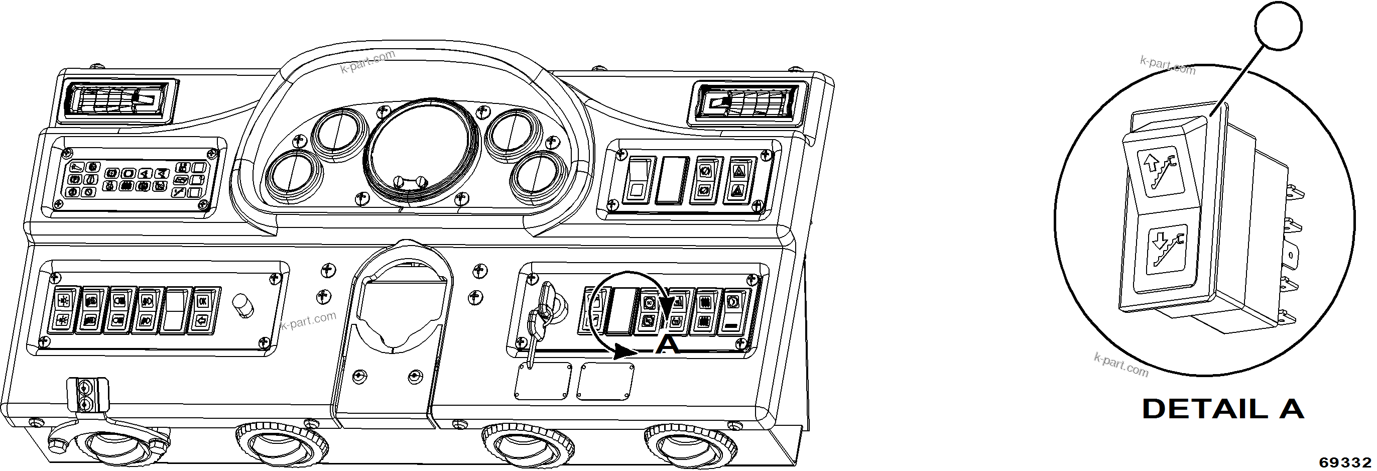 Komatsu parts book diagram for AFE78-BP 930E-5 S/N A40221 - A40224,A40230 - A40231  THIESS: RETRACTABLE LADDER SWITCH