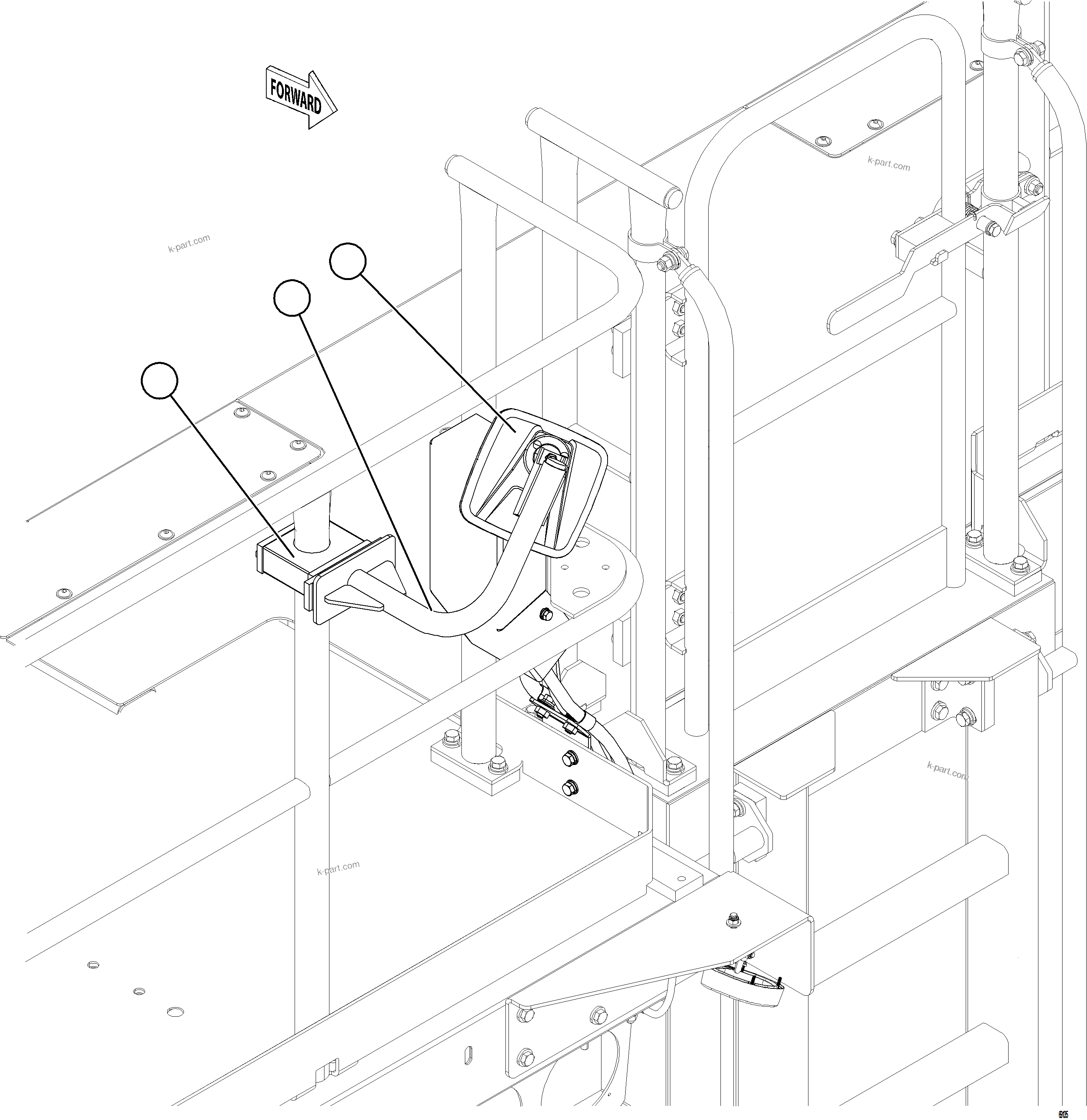 Komatsu parts book diagram for AFE78-BP 930E-5 S/N A40221 - A40224,A40230 - A40231  THIESS: RETRACTABLE LADDER MIRROR
