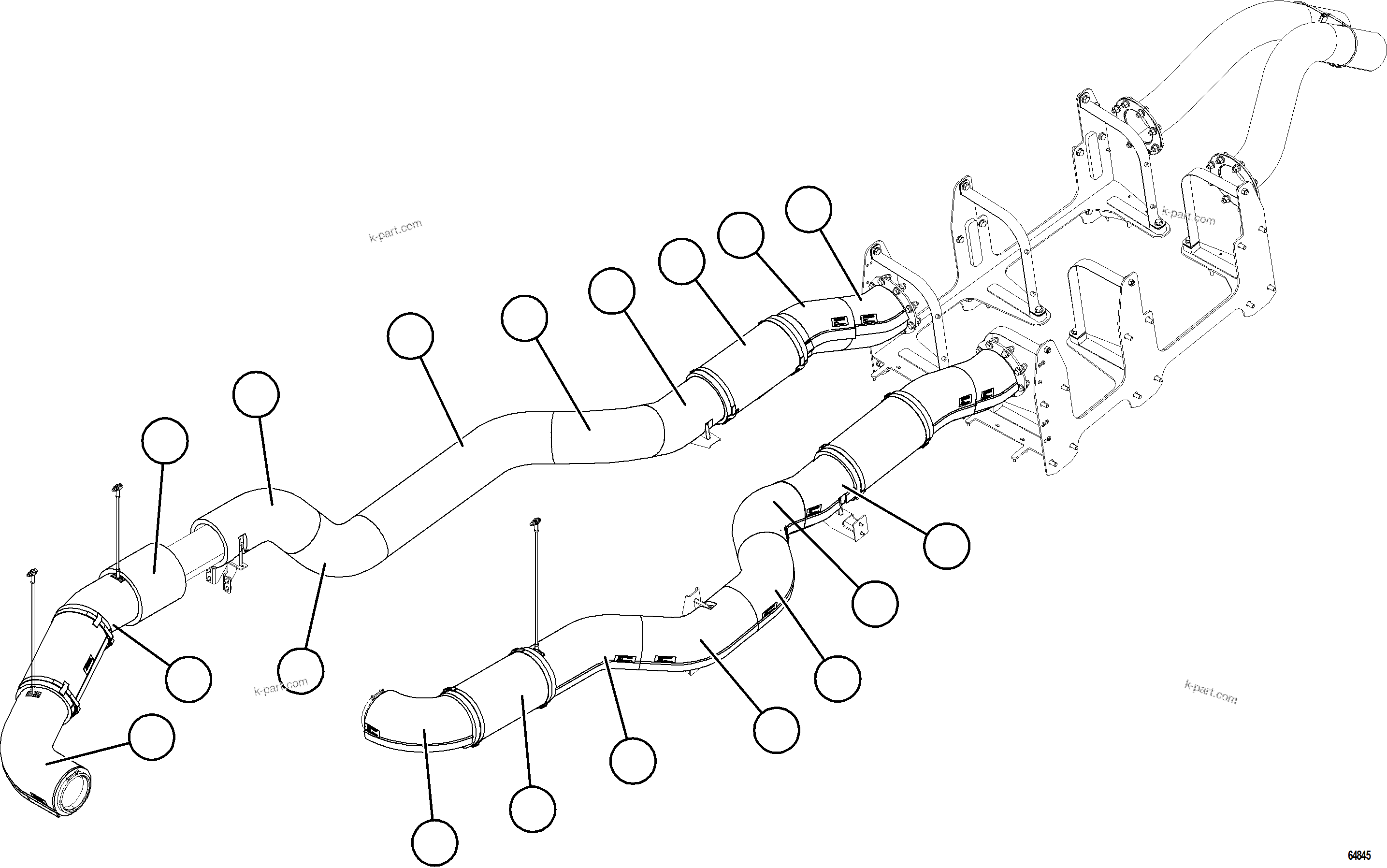 Komatsu parts book diagram for AFE78-BX 930E-5 S/N A40274 - A40276,A40291  MARIGOLD: EXHAUST BLANKETS