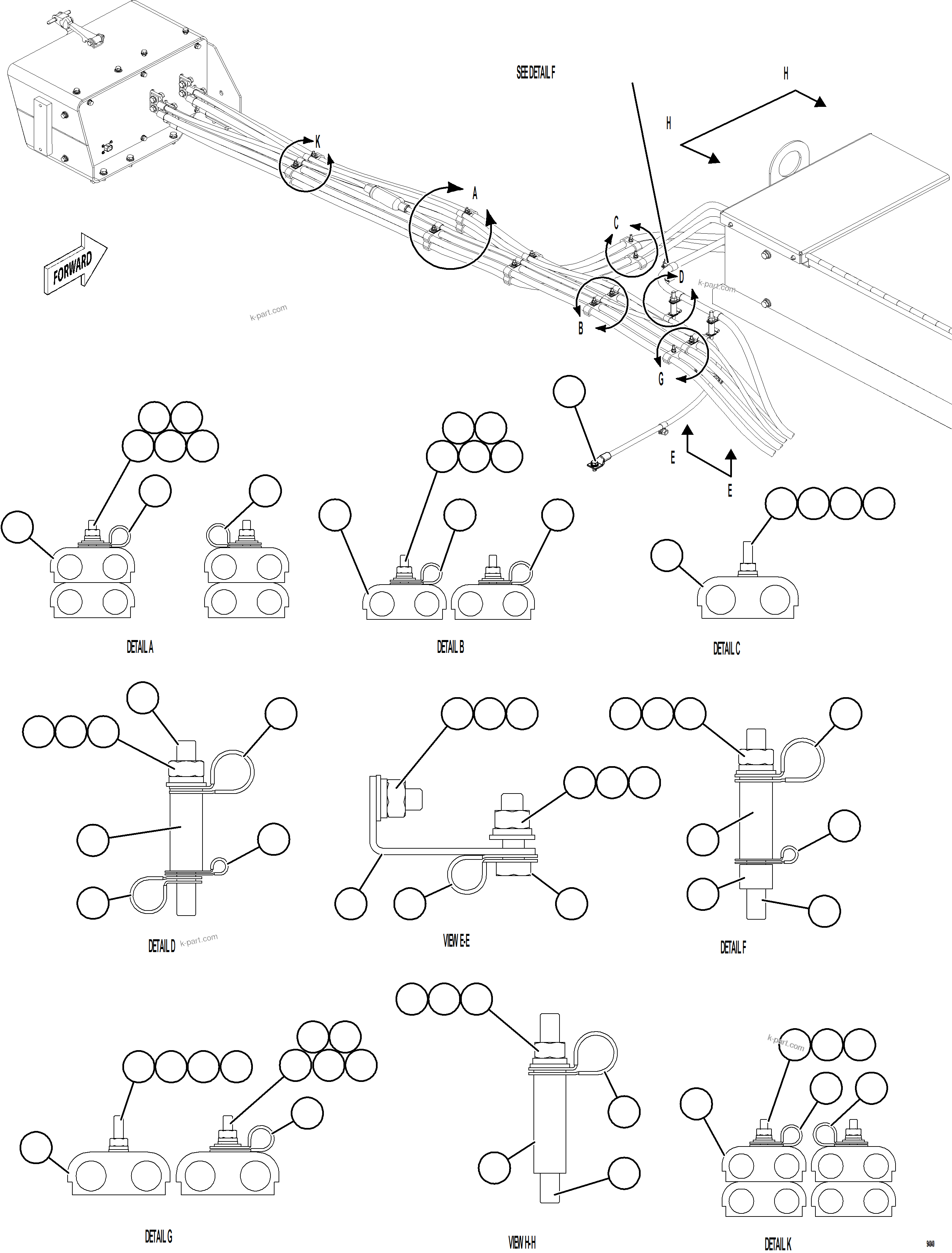 Komatsu parts book diagram for AFE78-BX 930E-5 S/N A40274 - A40276,A40291  MARIGOLD: ISOLATION BOX EXTERNAL WIRING    1/2