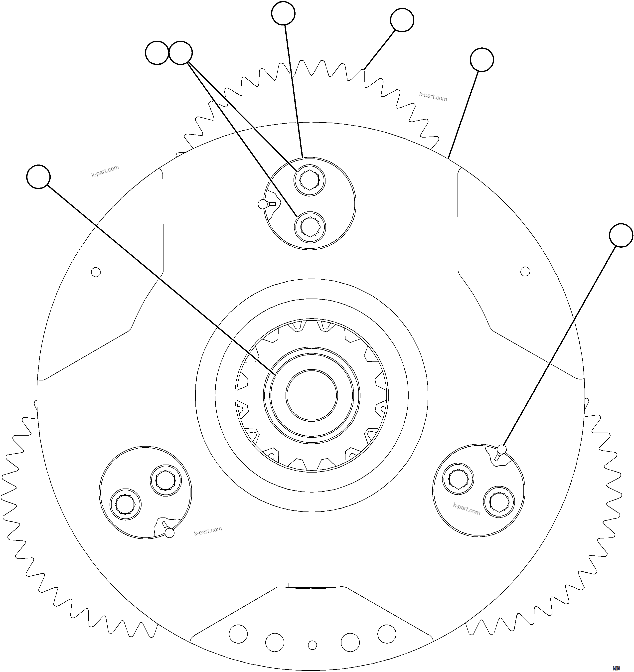 Komatsu parts book diagram for AFE78-BX 930E-5 S/N A40274 - A40276,A40291  MARIGOLD: CARRIER ASSEMBLY - HIGH SPEED    GE1315