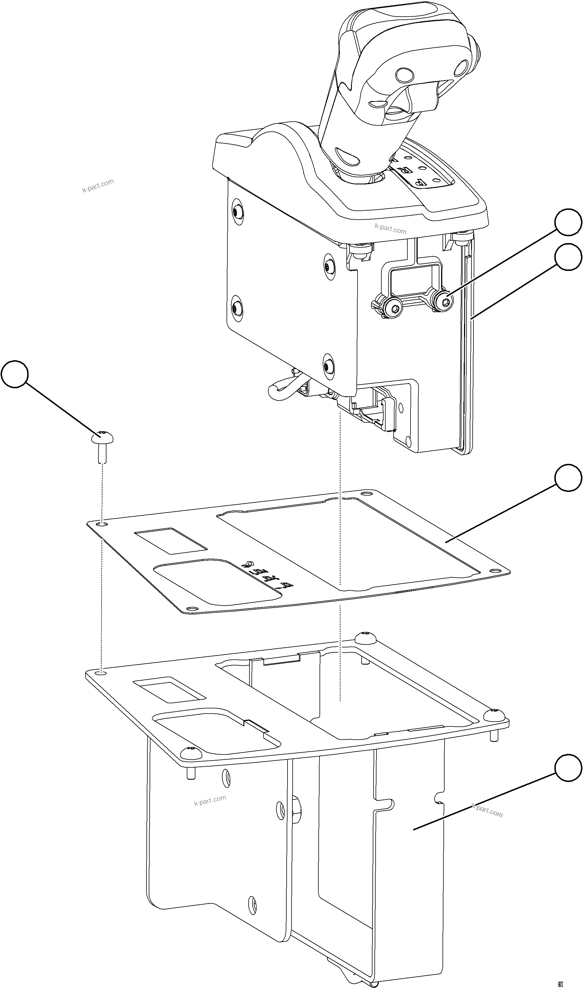 Komatsu parts book diagram for AFE78-BX 930E-5 S/N A40274 - A40276,A40291  MARIGOLD: SHIFT LEVER INSTALLATION