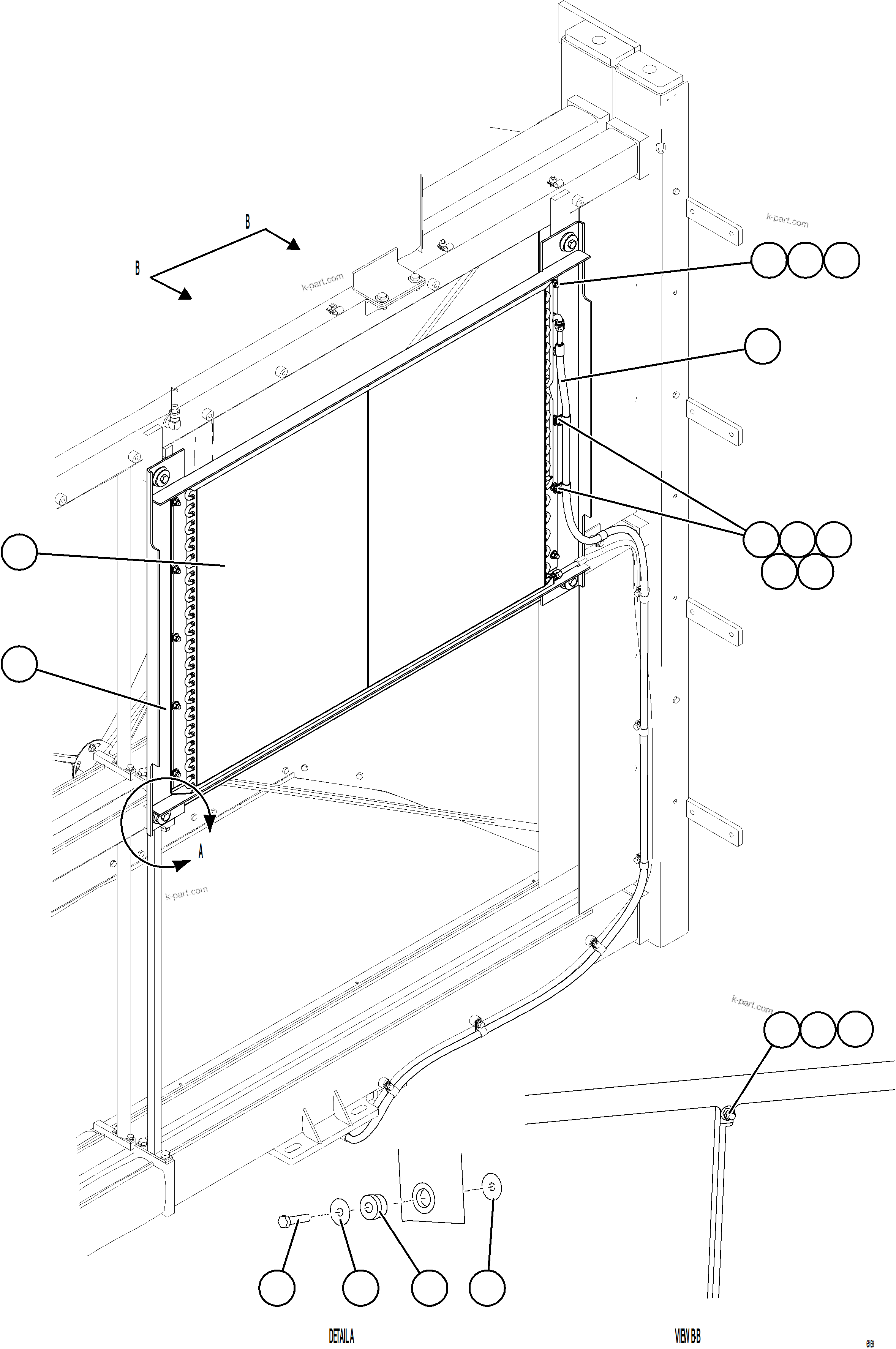 Komatsu parts book diagram for AFE78-BX 930E-5 S/N A40274 - A40276,A40291  MARIGOLD: A/C CONDENSER INSTALLATION
