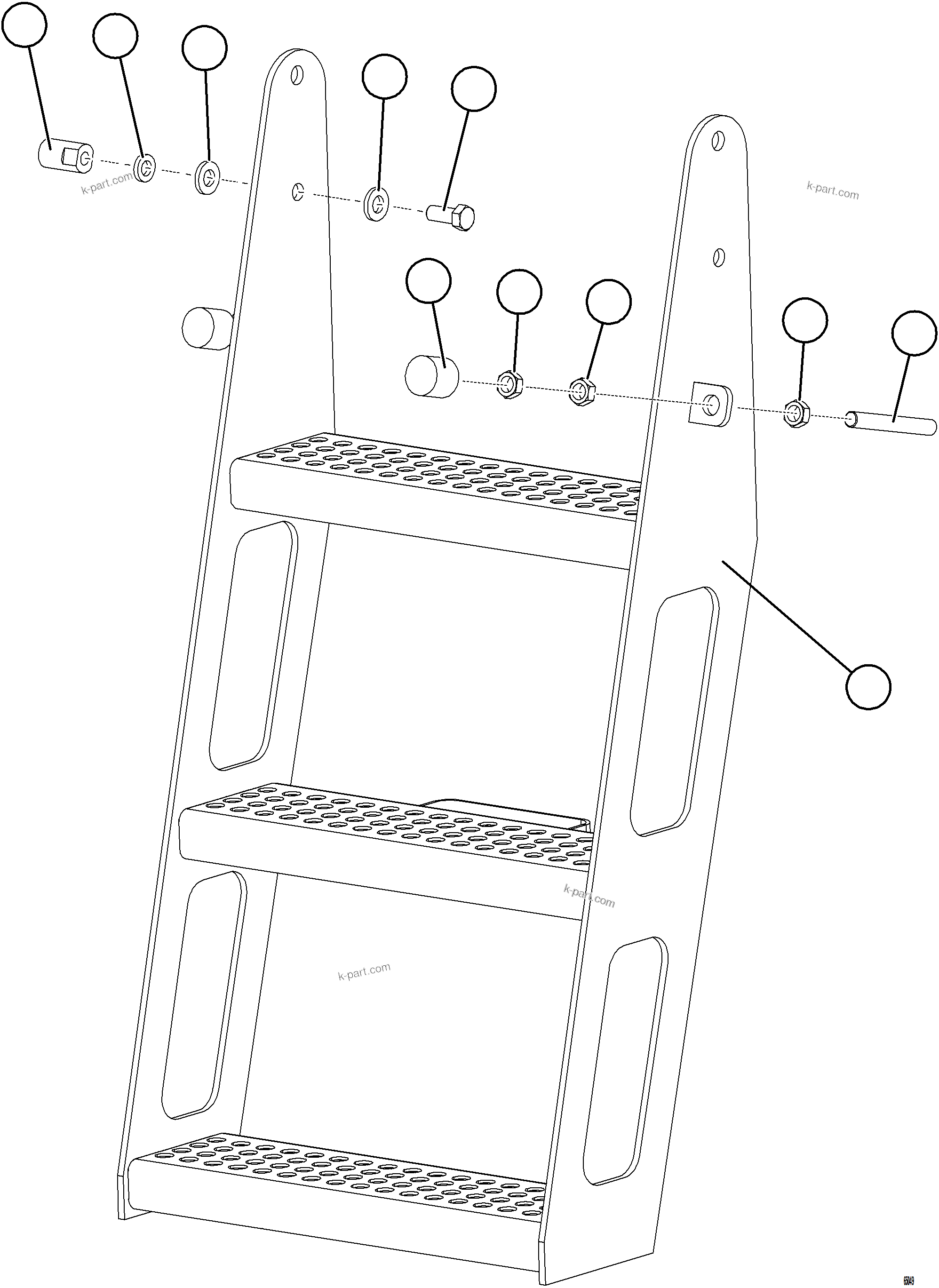 Komatsu parts book diagram for AFE78-BX 930E-5 S/N A40274 - A40276,A40291  MARIGOLD: DROPDOWN LADDER