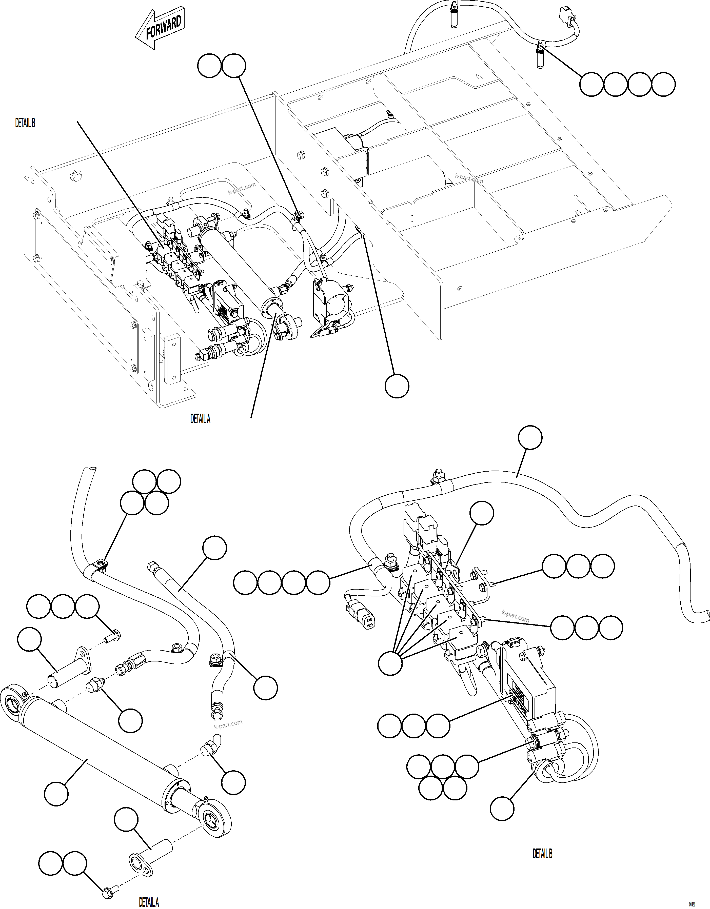 Komatsu parts book diagram for AFE78-BX 930E-5 S/N A40274 - A40276,A40291  MARIGOLD: PLATFORM ASSEMBLY    2/3    58F-54-31000