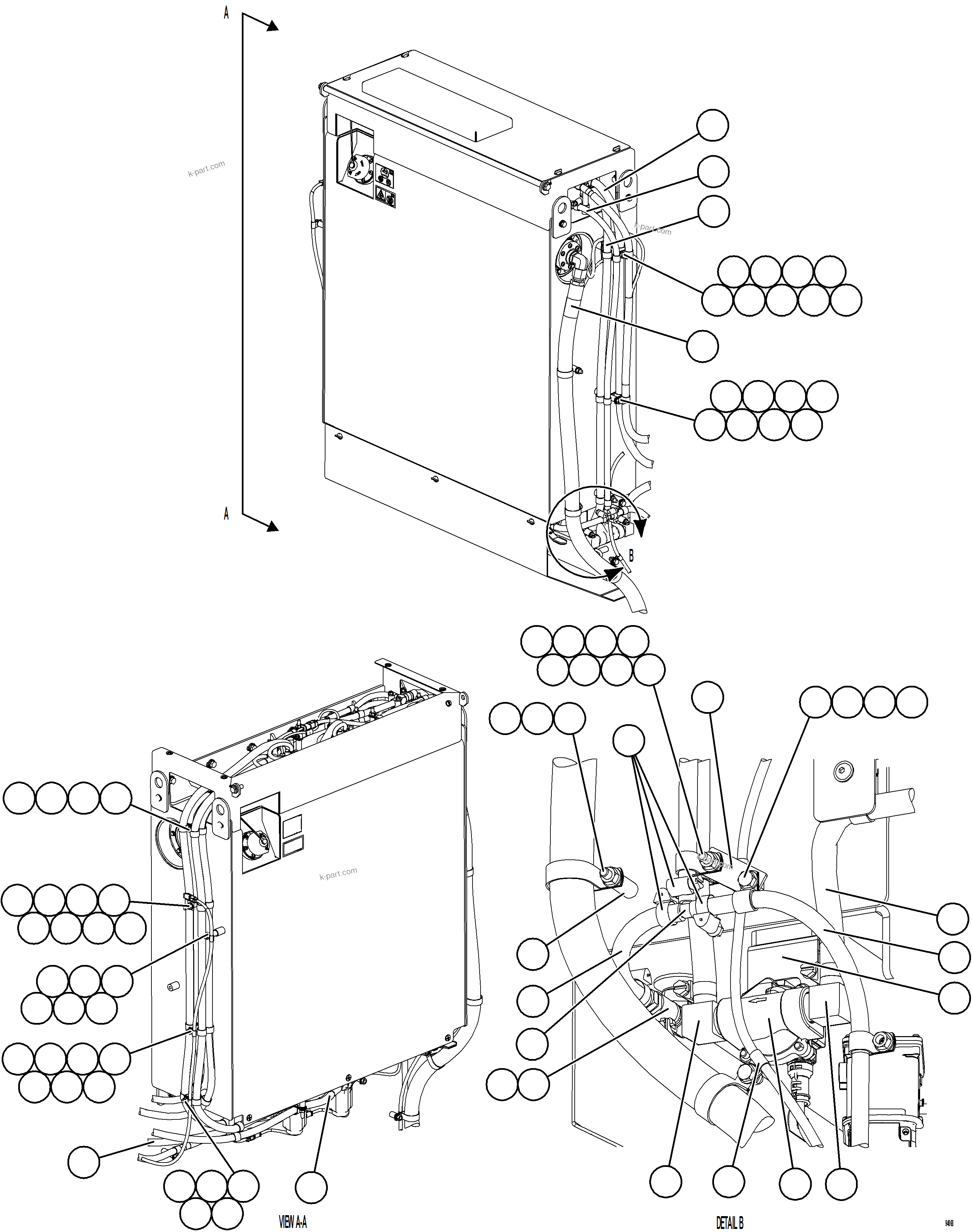 Komatsu parts book diagram for AFE78-CA 930E-5 S/N A40281  IOCC: DEF TANK HOSE CONNECTION - SIDES