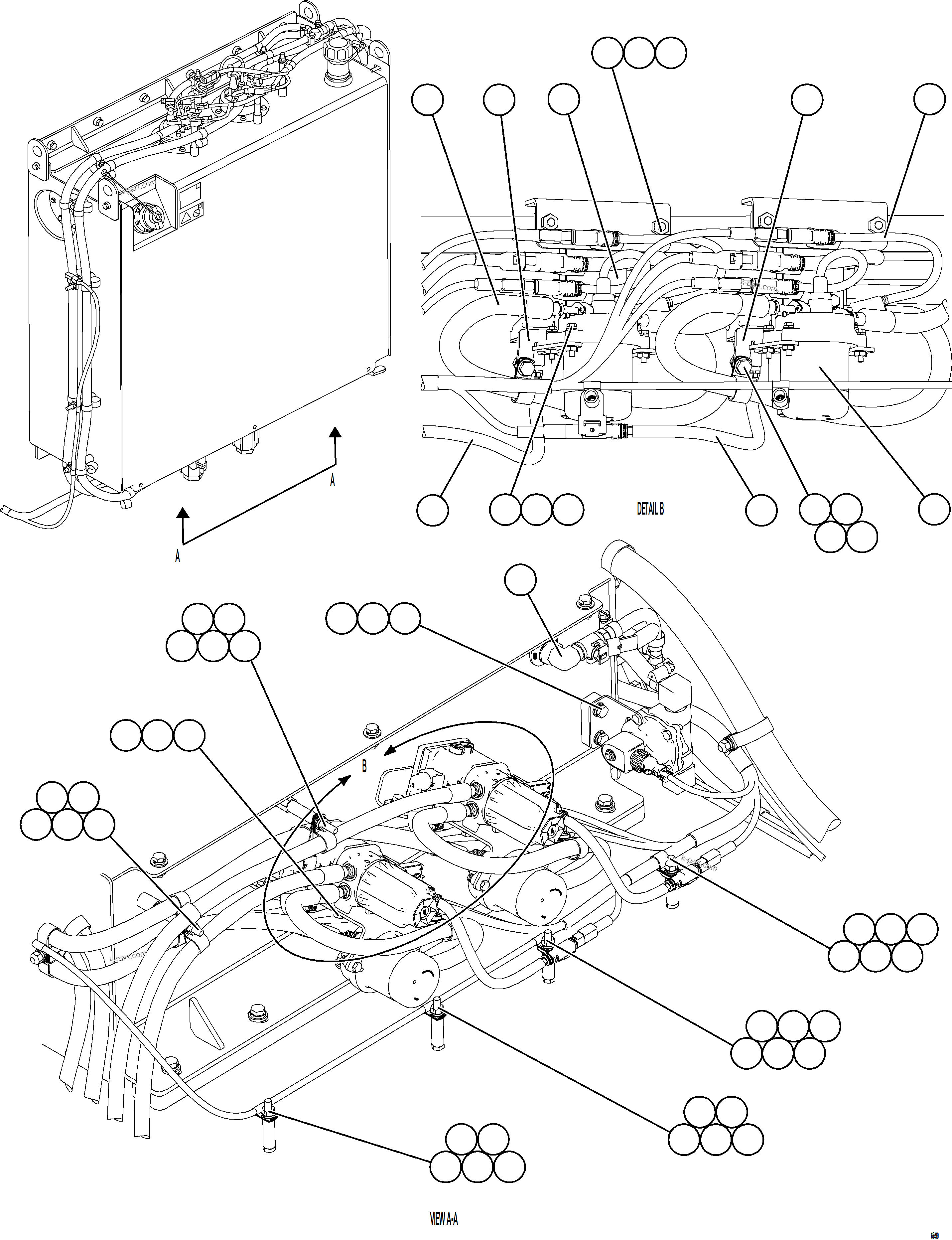 Komatsu parts book diagram for AFE78-CA 930E-5 S/N A40281  IOCC: DEF TANK HOSE CONNECTION - BOTTOM