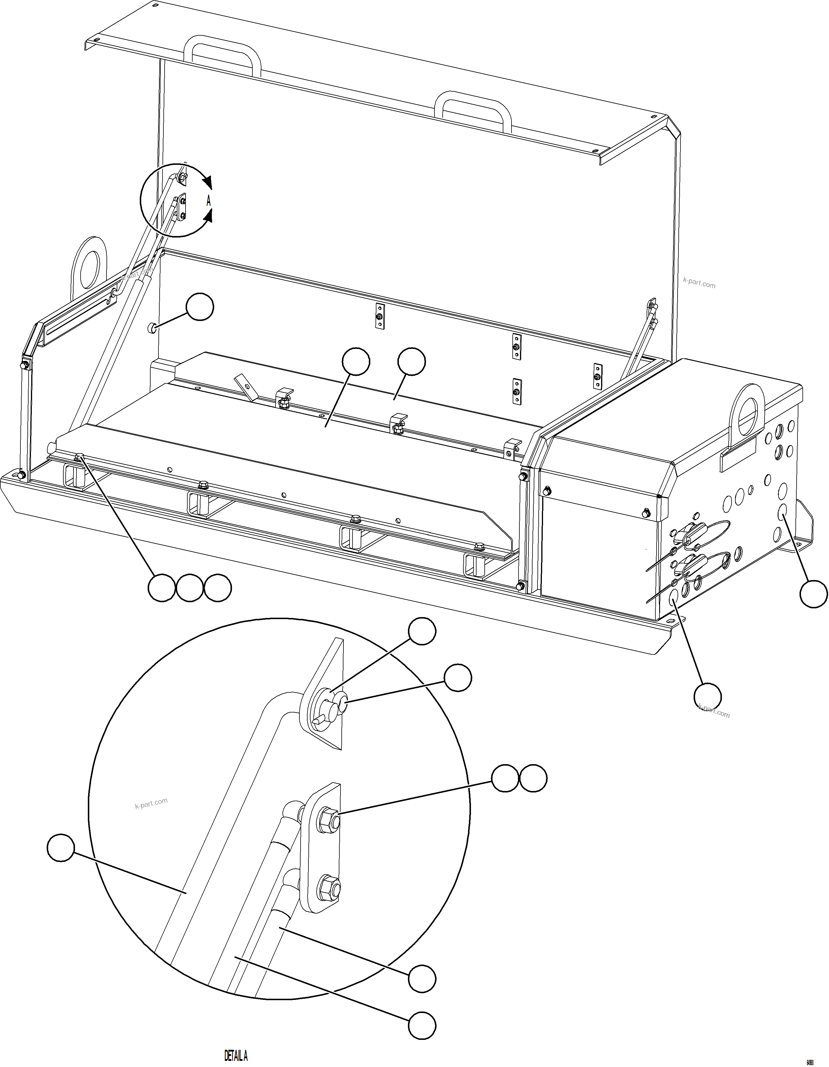 Komatsu parts book diagram for AFE78-CA 930E-5 S/N A40281  IOCC: BATTERY BOX ASSEMBLY    2/7    58F-54-20972