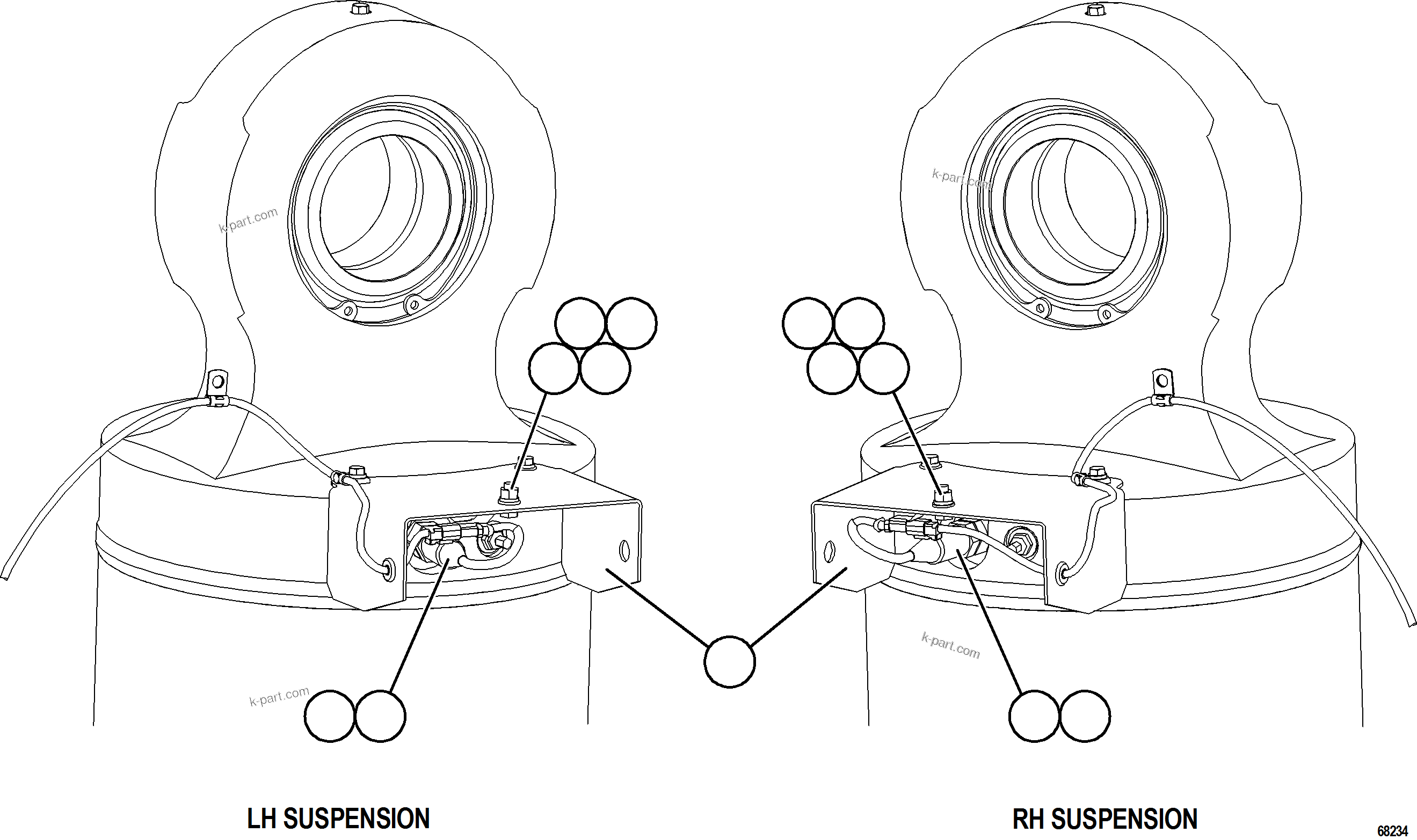 Komatsu parts book diagram for AFE78-CA 930E-5 S/N A40281  IOCC: PLM PRESSURE SENSOR - REAR SUSPENSIONS    1/2