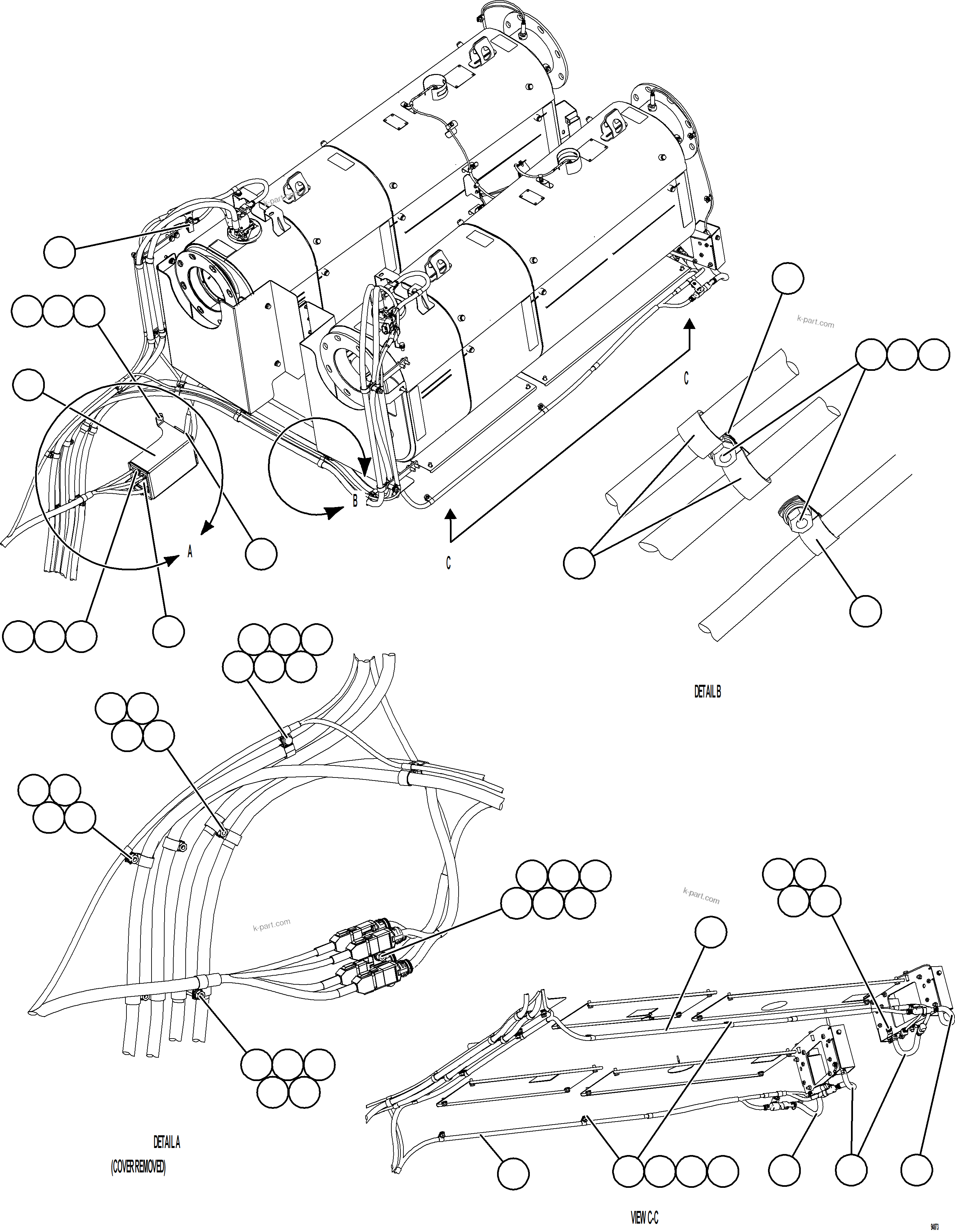 Komatsu parts book diagram for AFE78-CA 930E-5 S/N A40281  IOCC: DEF SYSTEM WIRING    3/3