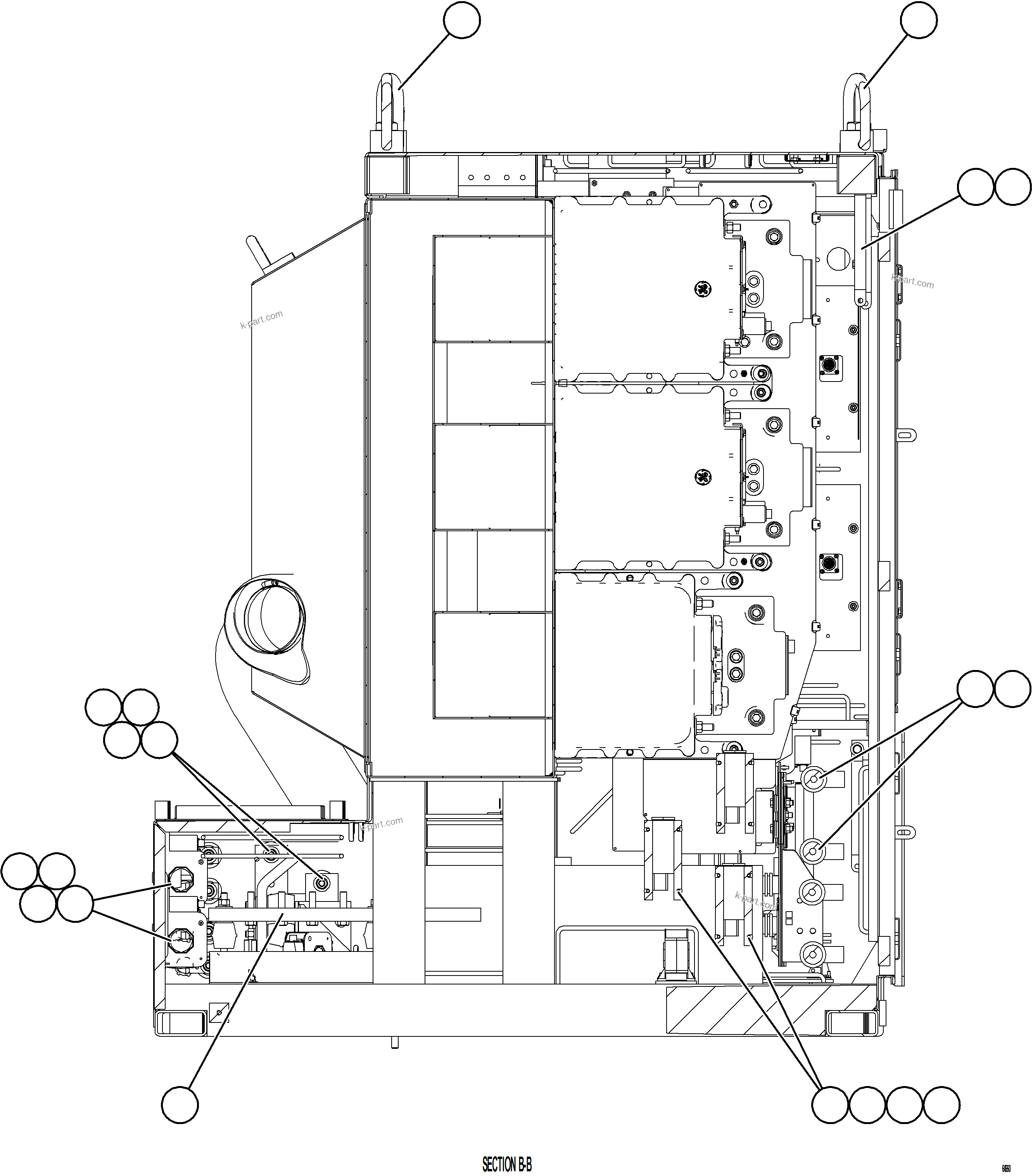 Komatsu parts book diagram for AFE78-CA 930E-5 S/N A40281  IOCC: CONTROL CABINET    4/13    58F-43-00402