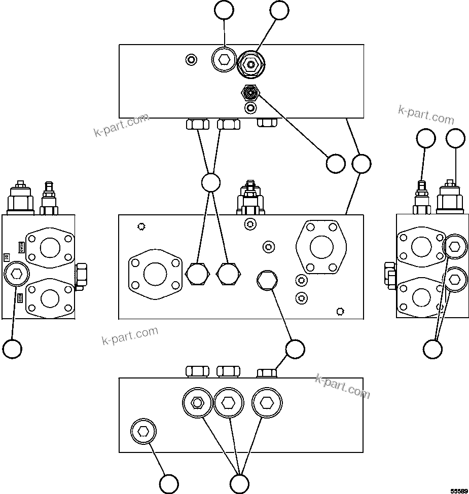 Komatsu parts book diagram for AFE78-CA 930E-5 S/N A40281  IOCC: OVERCENTER VALVE ASSEMBLY    PC0522