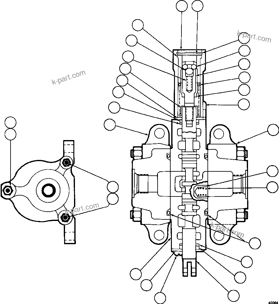 Komatsu parts book diagram for AFE78-CA 930E-5 S/N A40281  IOCC: HOIST PILOT VALVE ASSEMBLY    PB6922