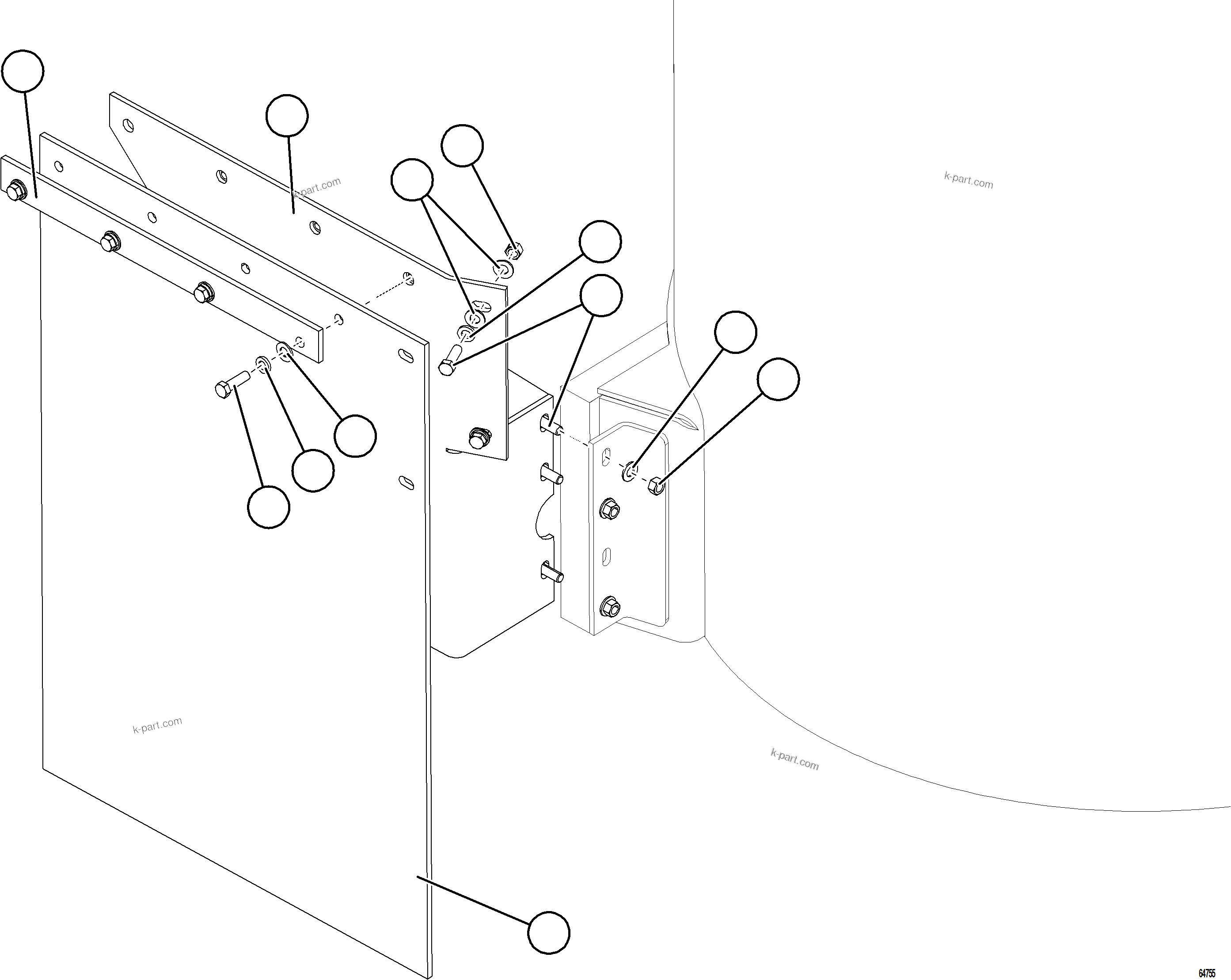 Komatsu parts book diagram for AFE78-CA 930E-5 S/N A40281  IOCC: HYDRAULIC TANK MUD FLAPS (STANDARD)