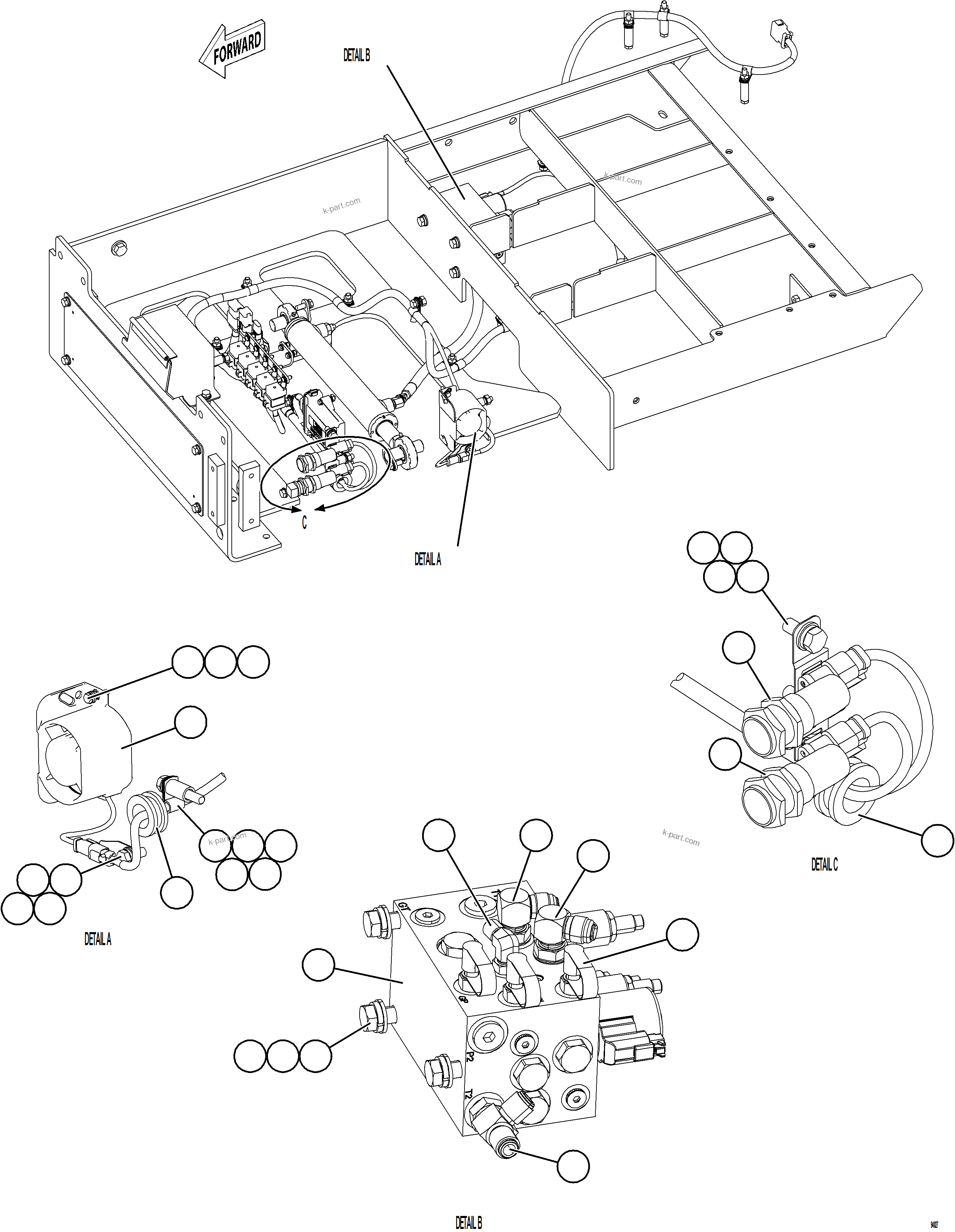 Komatsu parts book diagram for AFE78-CA 930E-5 S/N A40281  IOCC: PLATFORM ASSEMBLY    3/3    58F-54-31000