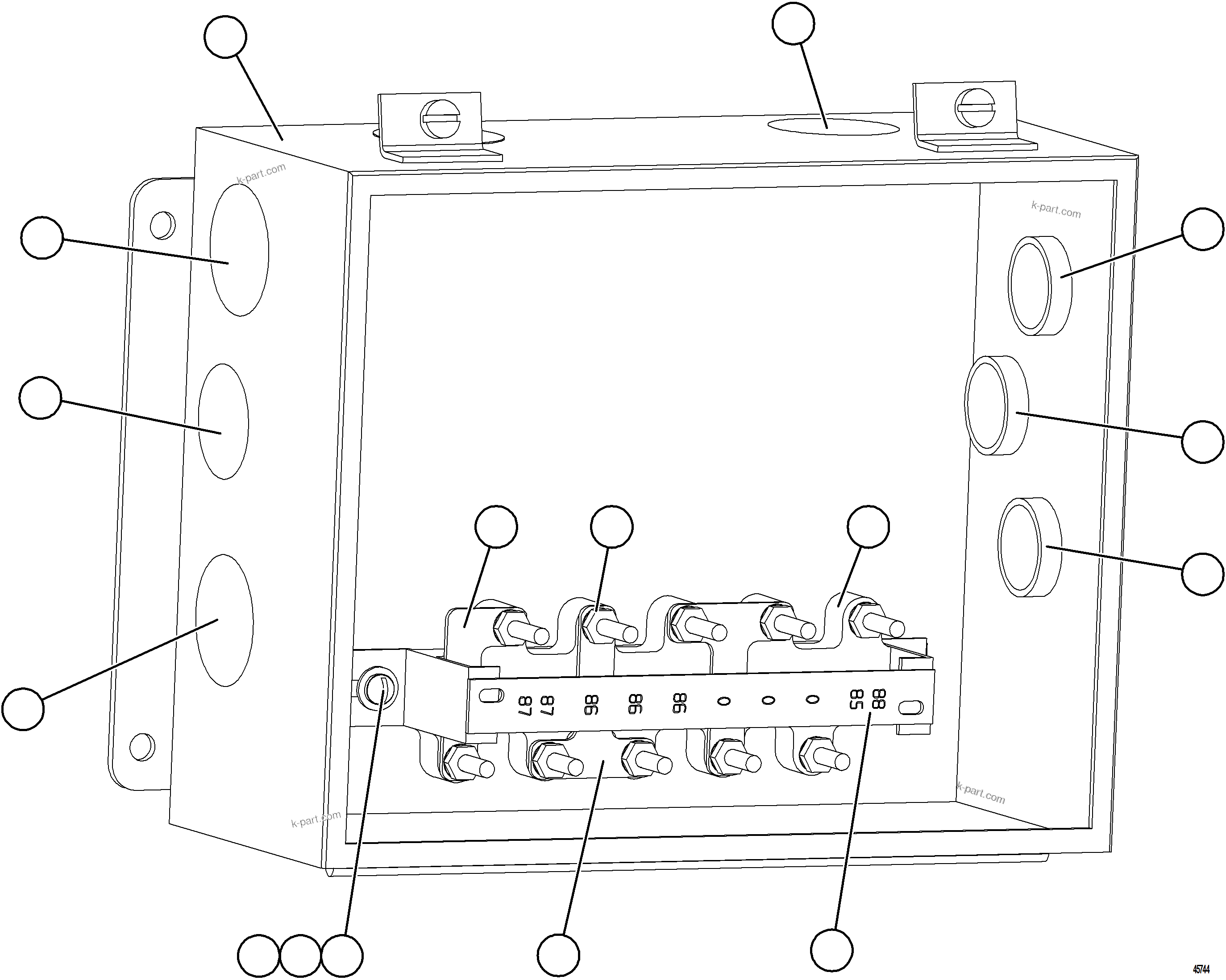 Komatsu parts book diagram for AFE78-CA 930E-5 S/N A40281  IOCC: HOTSTART BOX ASSEMBLY    EJ5557