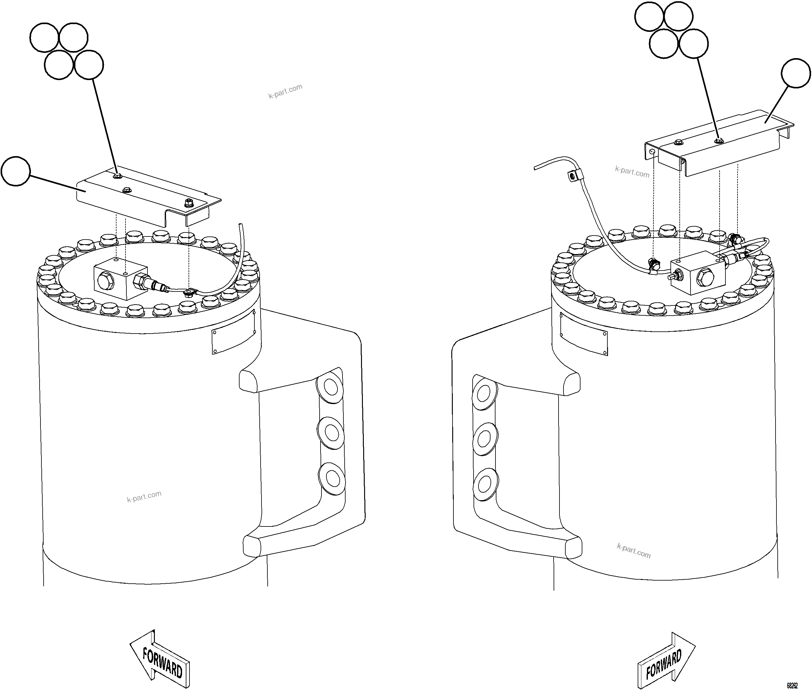 Komatsu parts book diagram for AFE78-CB 930E-5 S/N A40282 - A40283  BOLIDEN: PLM PRESSURE SENSOR - FRONT SUSPENSIONS    1/2