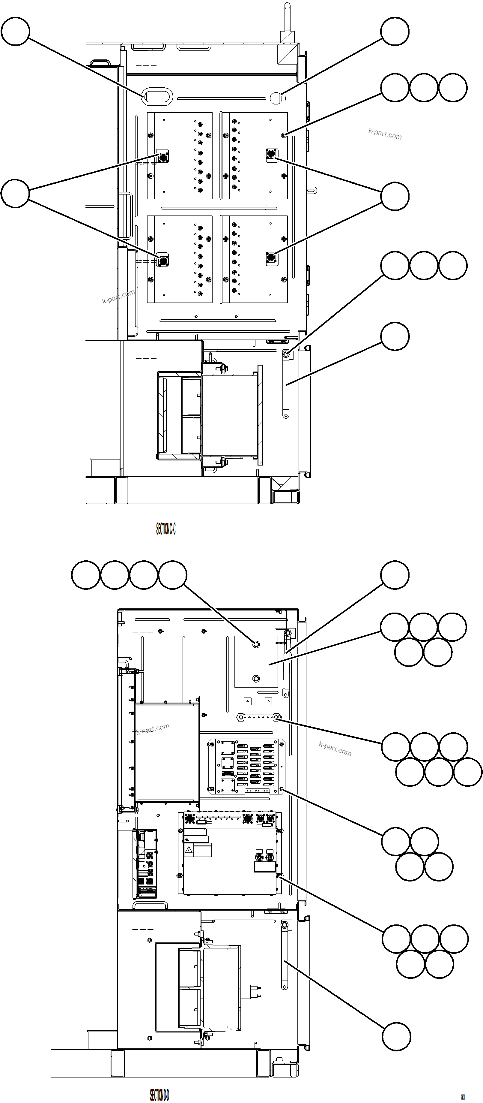 Komatsu parts book diagram for AFE78-CB 930E-5 S/N A40282 - A40283  BOLIDEN: CONTROL CABINET    5/13    58F-43-00402