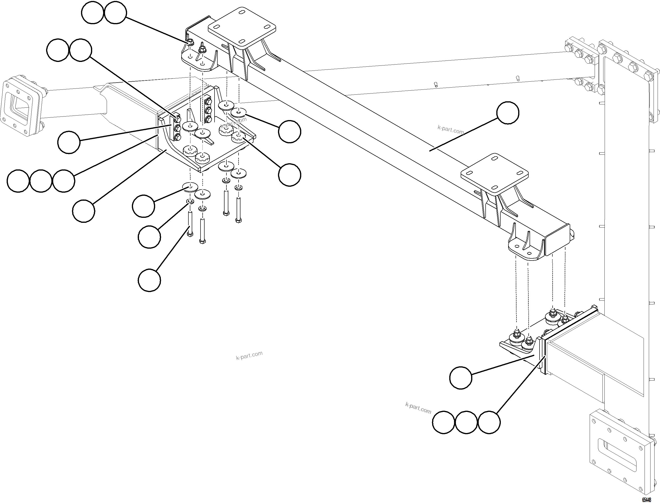 Komatsu parts book diagram for AFE78-CB 930E-5 S/N A40282 - A40283  BOLIDEN: LATERAL TROLLEY SUPPORT