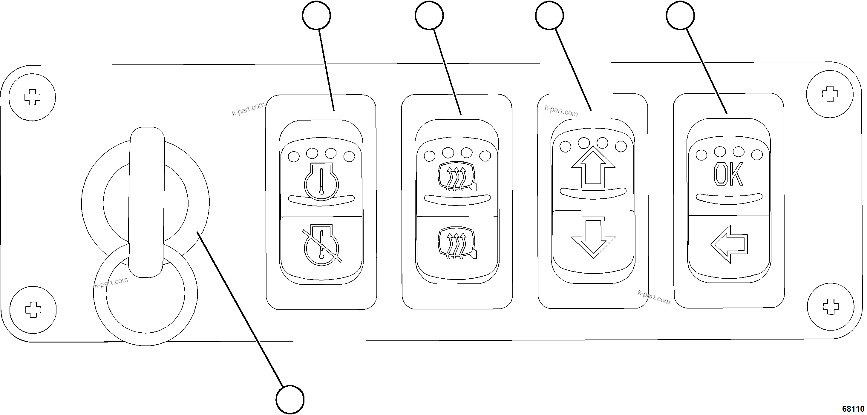 Komatsu parts book diagram for AFE78-CB 930E-5 S/N A40282 - A40283  BOLIDEN: LOWER RH DASH SWITCHES