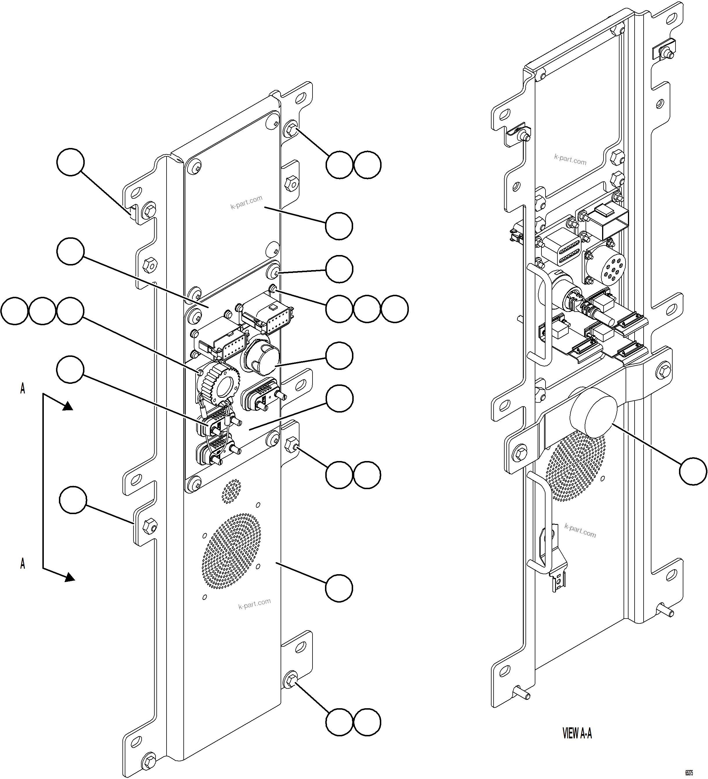 Komatsu parts book diagram for AFE78-CB 930E-5 S/N A40282 - A40283  BOLIDEN: CAB DIAGNOSTIC PANEL