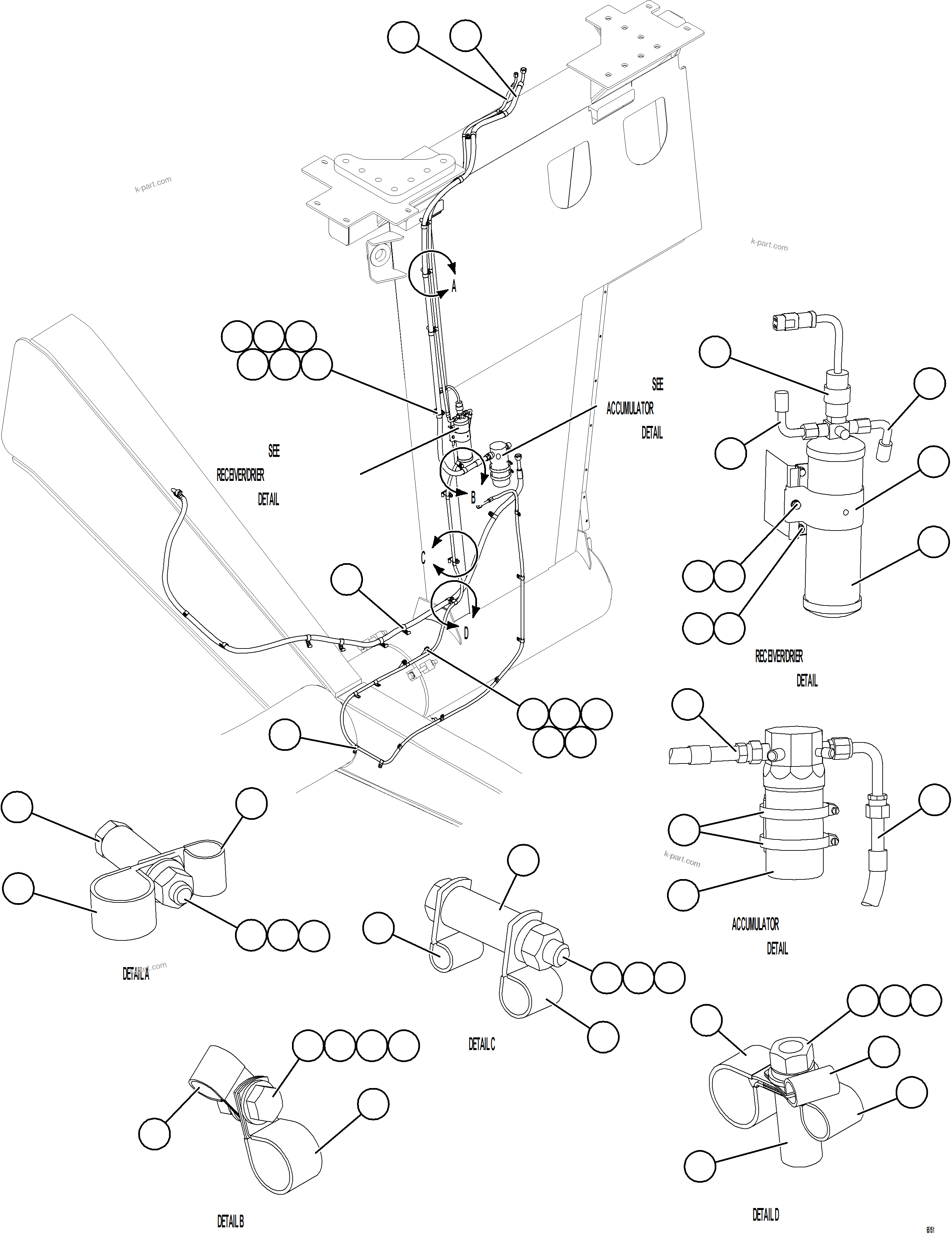 Komatsu parts book diagram for AFE78-CB 930E-5 S/N A40282 - A40283  BOLIDEN: AIR CONDITIONING PIPING    2/3