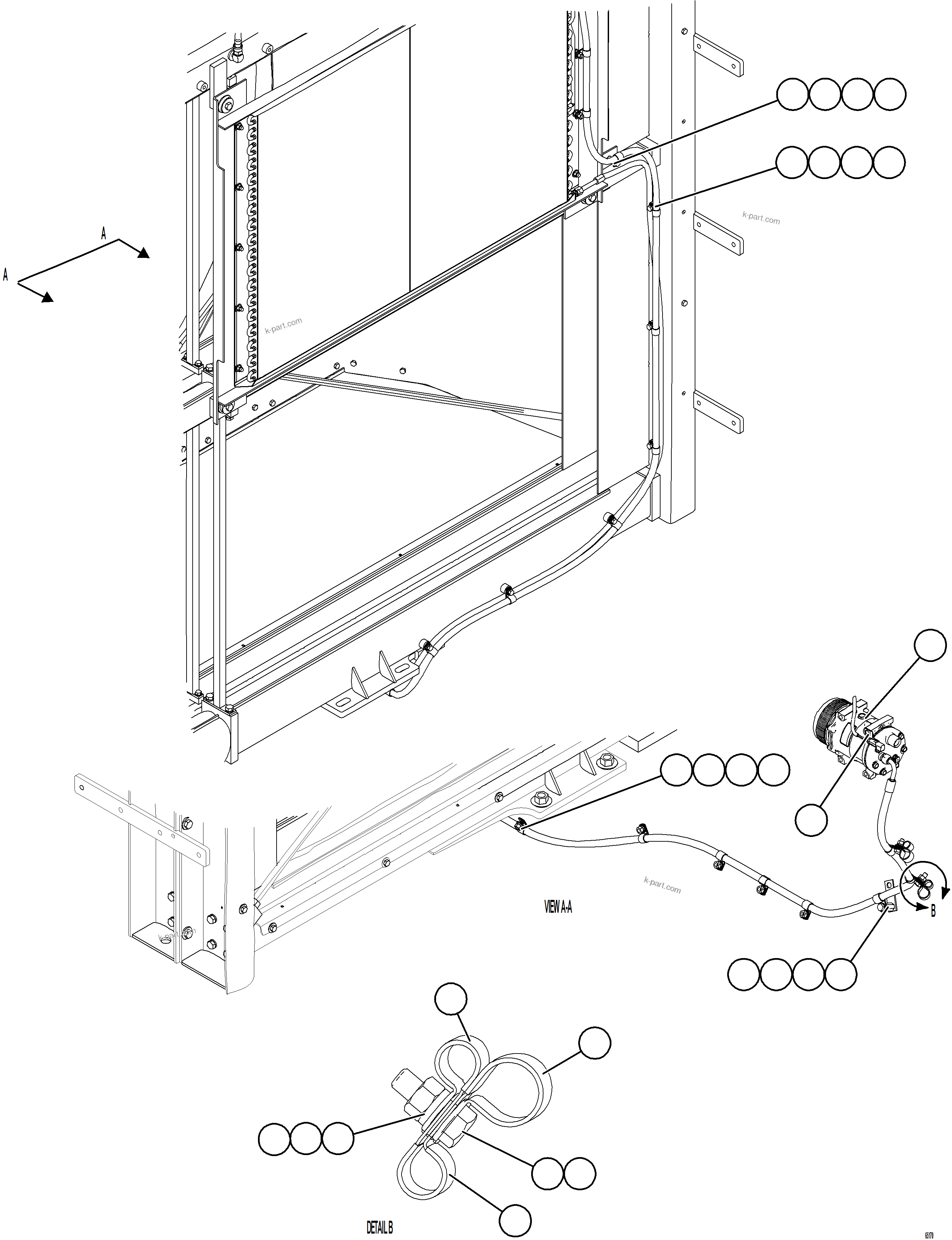 Komatsu parts book diagram for AFE78-CB 930E-5 S/N A40282 - A40283  BOLIDEN: AIR CONDITIONING PIPING    3/3