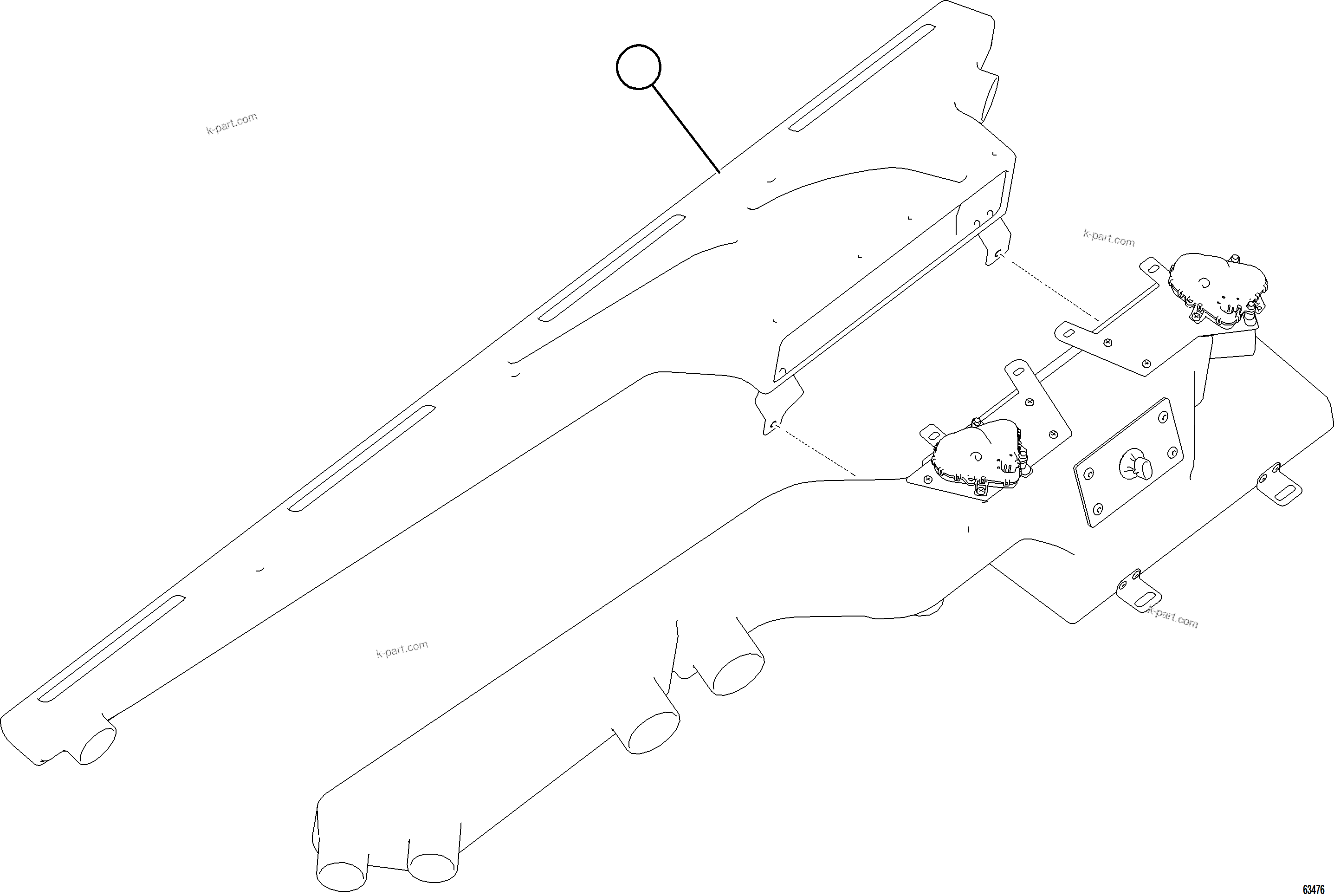 Komatsu parts book diagram for AFE78-CB 930E-5 S/N A40282 - A40283  BOLIDEN: HVAC DEFROST DUCT ASSEMBLY    58E-98-20031