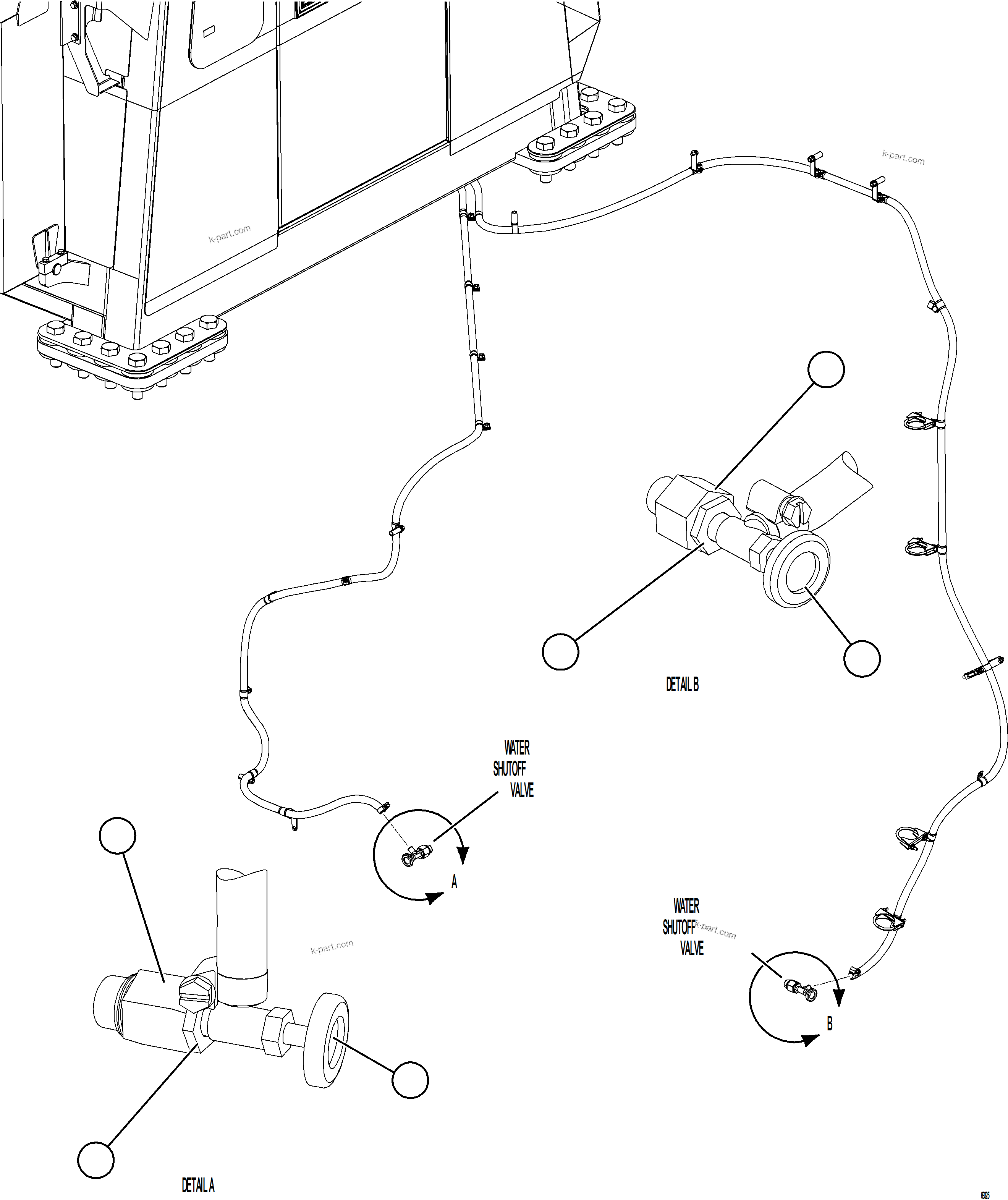 Komatsu parts book diagram for AFE78-CB 930E-5 S/N A40282 - A40283  BOLIDEN: HEATER HOSE INSTALLATION    2/2