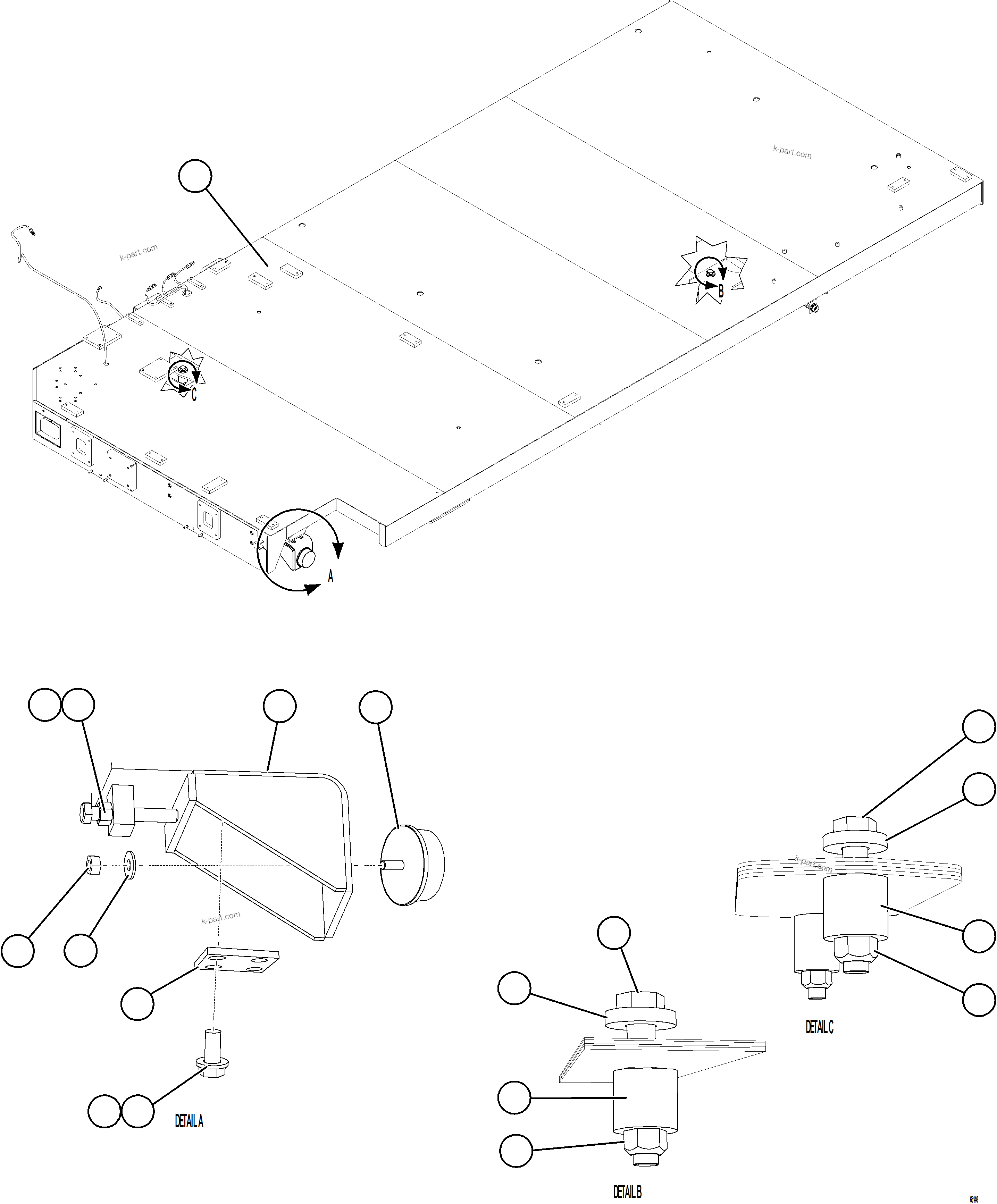 Komatsu parts book diagram for AFE78-CB 930E-5 S/N A40282 - A40283  BOLIDEN: RH DECK INSTALLATION