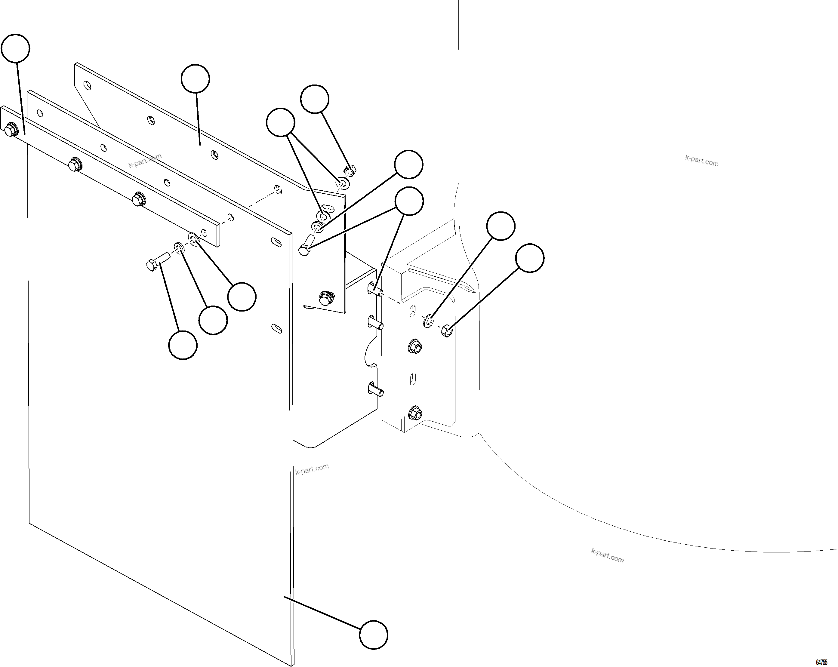 Komatsu parts book diagram for AFE78-CB 930E-5 S/N A40282 - A40283  BOLIDEN: HYDRAULIC TANK MUD FLAPS (STANDARD)