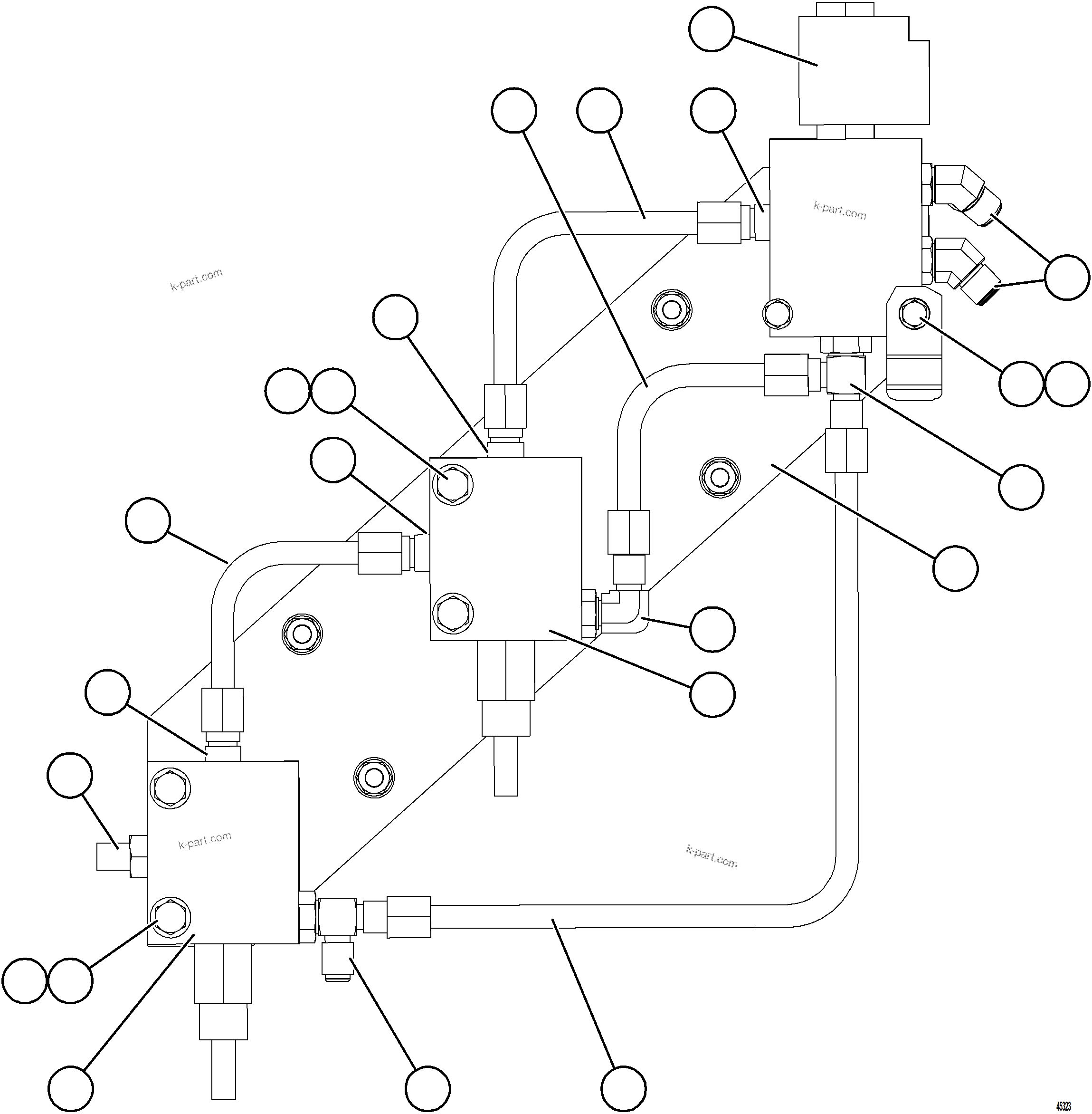 Komatsu parts book diagram for AFE78-CB 930E-5 S/N A40282 - A40283  BOLIDEN: SHUTTER VALVE ASSEMBLY    58B-03-20400