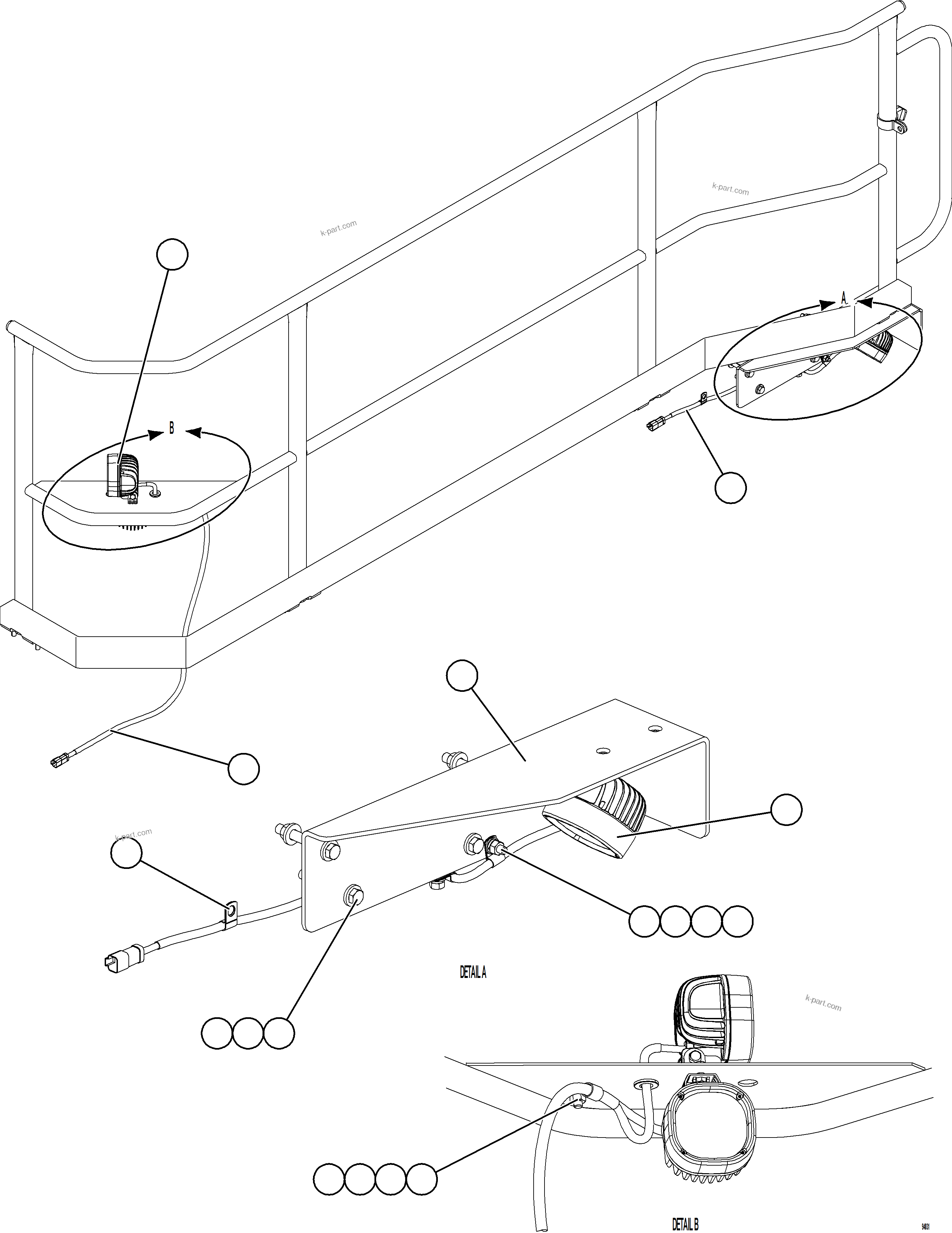 Komatsu parts book diagram for AFE78-CH 930E-5 S/N A40303 - A40306  BARRICK LUMWANA: LADDER LIGHTS