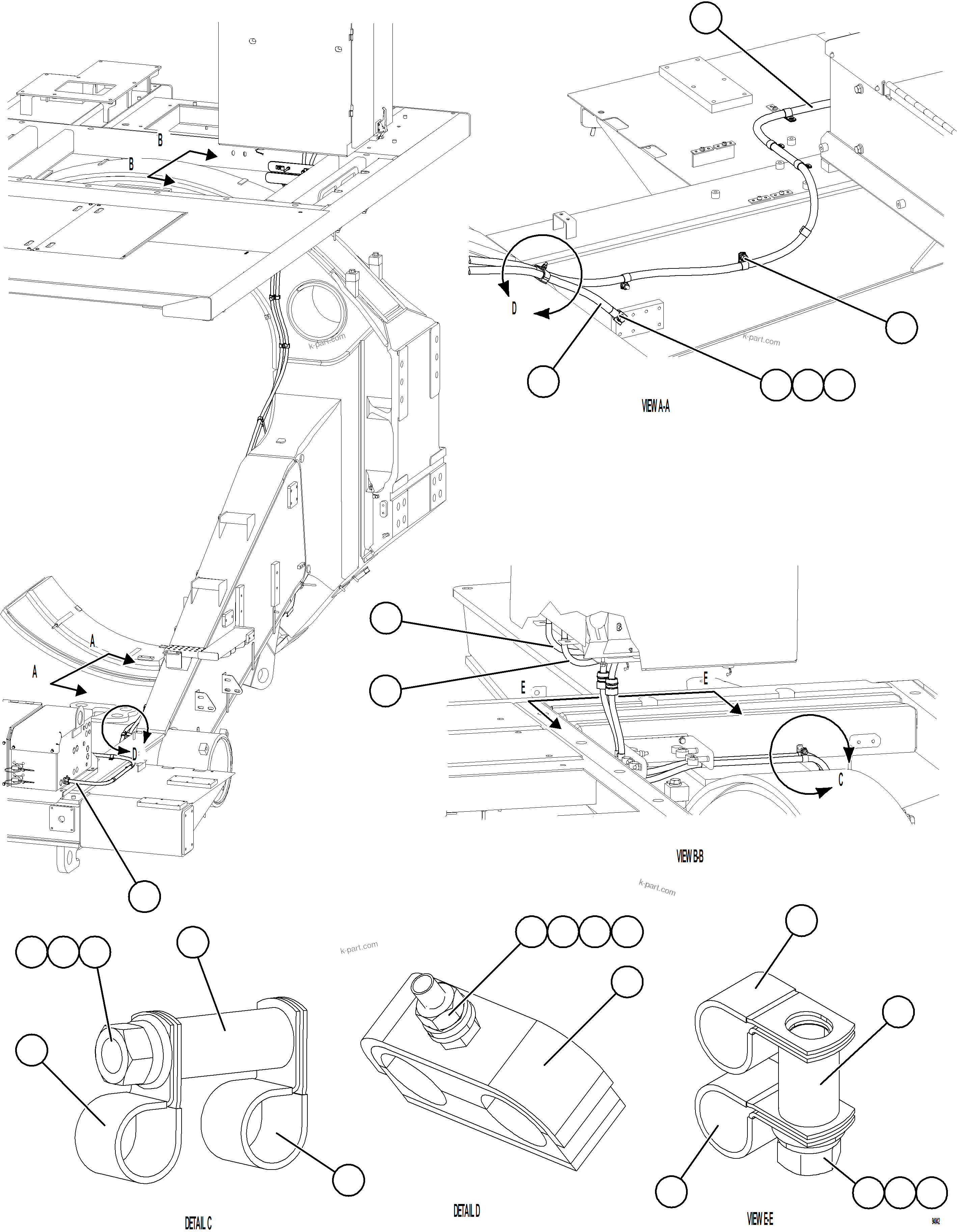 Komatsu parts book diagram for AFE78-CH 930E-5 S/N A40303 - A40306  BARRICK LUMWANA: AUXILIARY CONTROL CABINET POWER CABLES