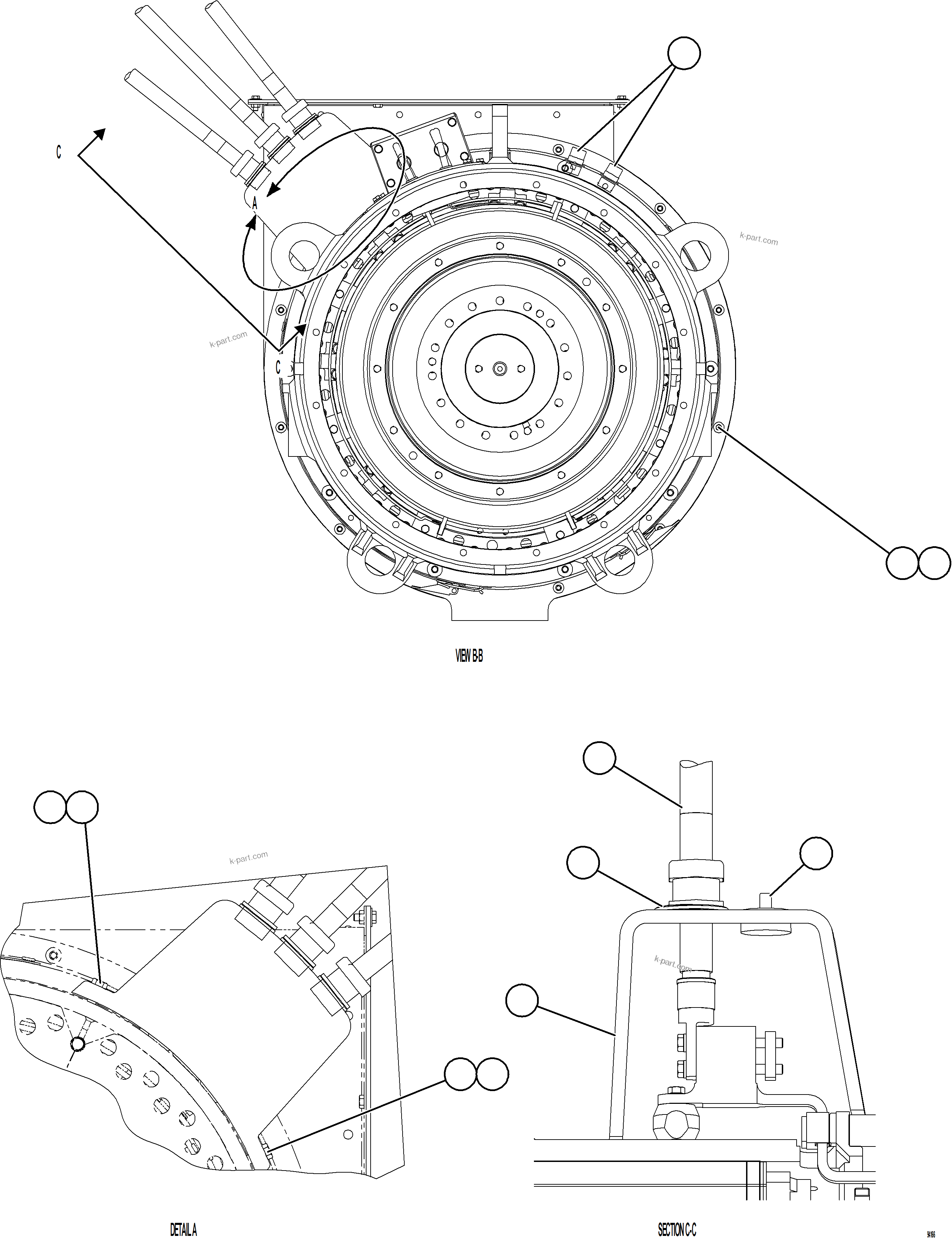 Komatsu parts book diagram for AFE78-CH 930E-5 S/N A40303 - A40306  BARRICK LUMWANA: ALTERNATOR ASSEMBLY    3/6    58F-06-11302